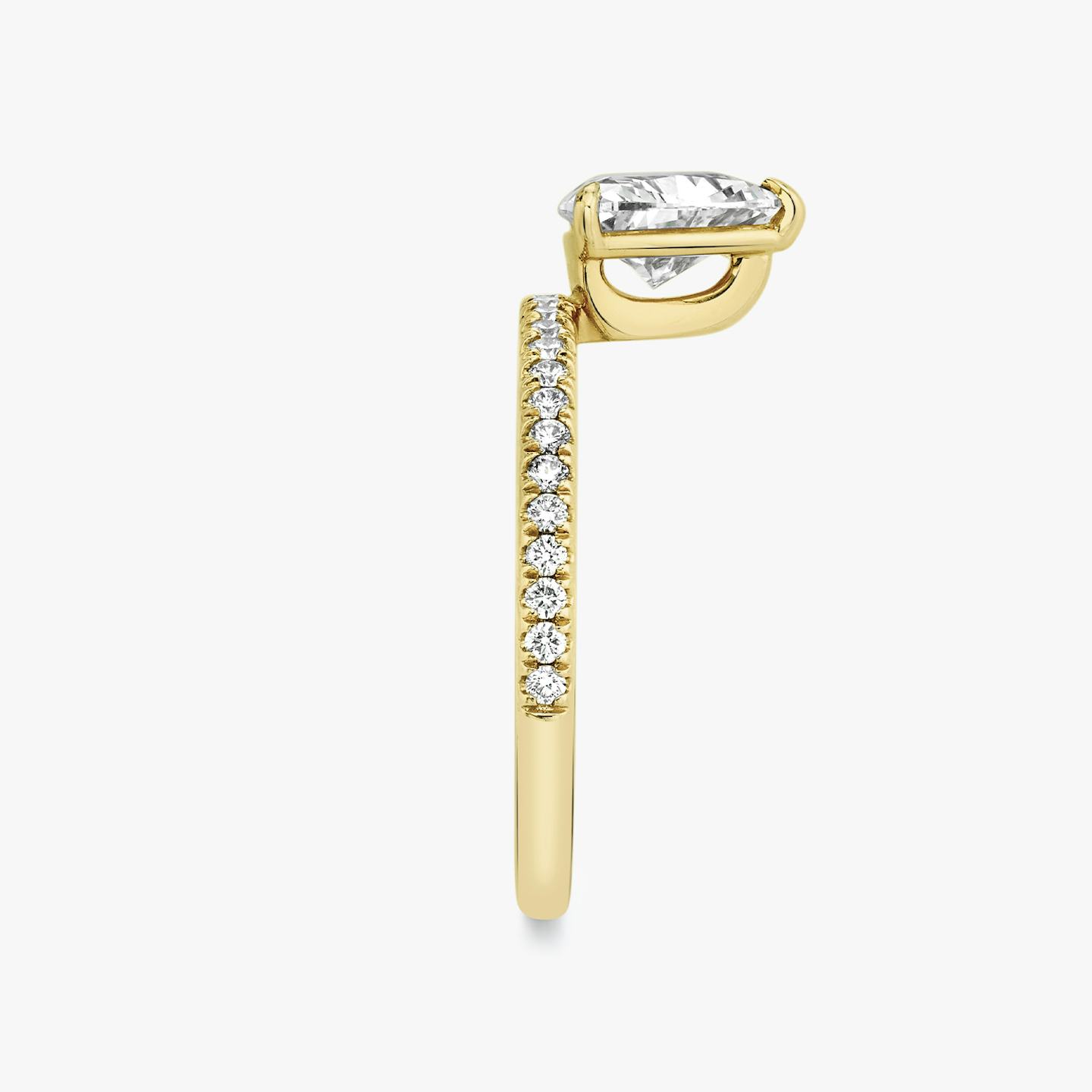 The Hover | Trillion | 18k | 18k Yellow Gold | Band: Pavé | Diamond orientation: vertical | Carat weight: See full inventory