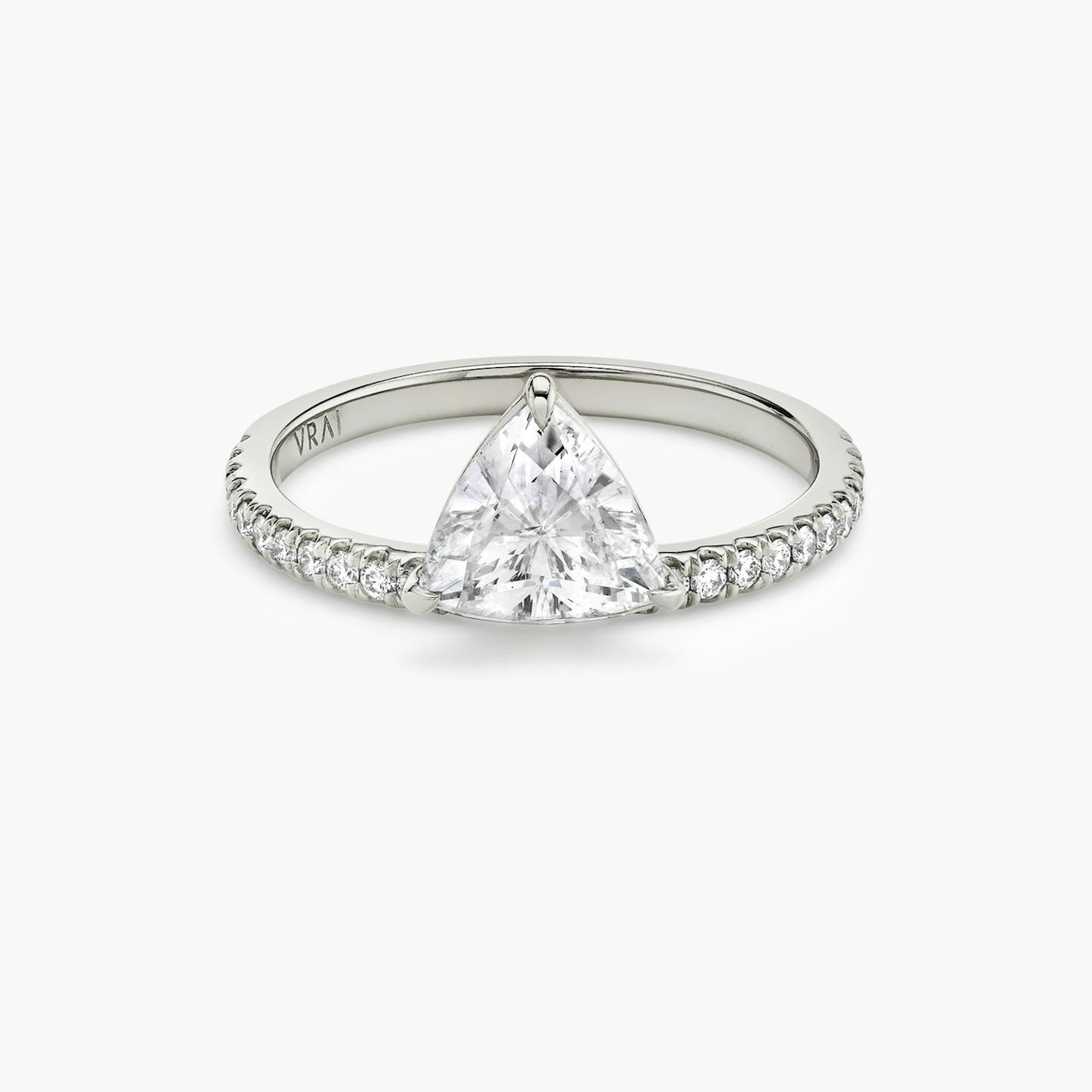 The Hover | Trillion | 18k | 18k White Gold | Band: Pavé | Diamond orientation: vertical | Carat weight: See full inventory