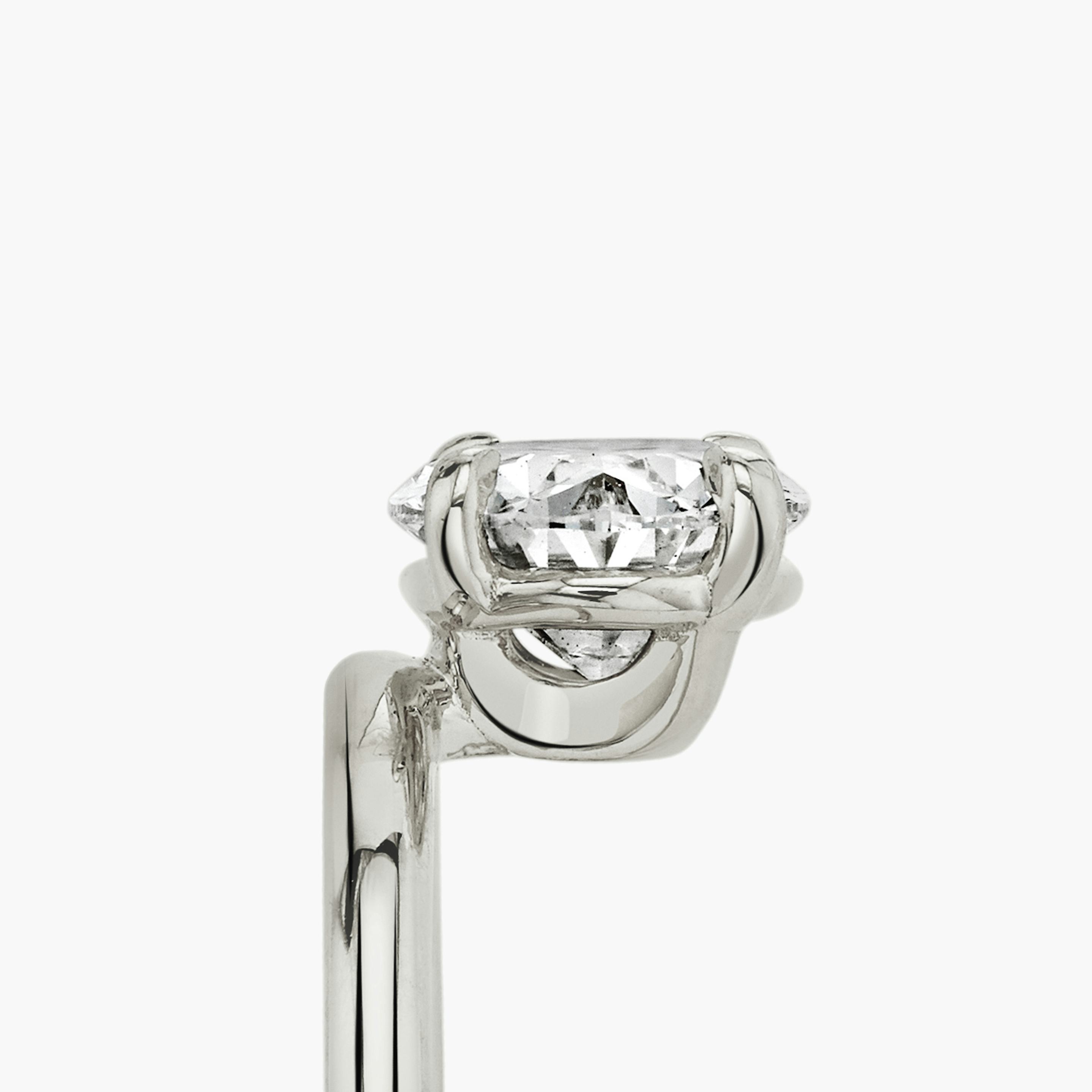 The Hover | Pavé Cushion | Platinum | Band: Plain | Diamond orientation: vertical | Carat weight: See full inventory