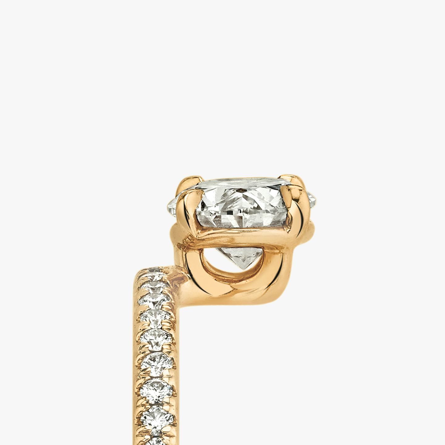 The Hover | Pavé Cushion | 14k | 14k Rose Gold | Band: Pavé | Diamond orientation: vertical | Carat weight: See full inventory