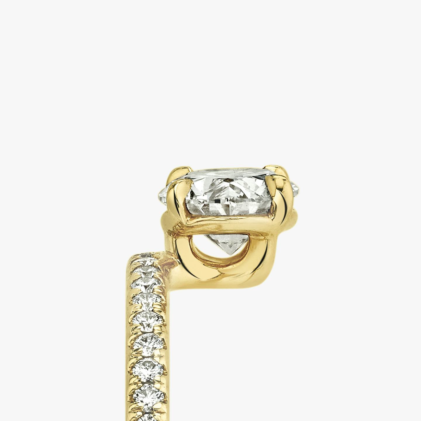 The Hover | Pavé Cushion | 18k | 18k Yellow Gold | Band: Pavé | Diamond orientation: vertical | Carat weight: See full inventory