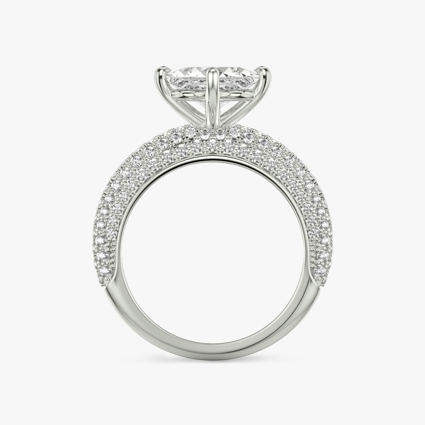 The Curator | Princess | Platinum | Band: Pavé | Diamond orientation: vertical | Carat weight: See full inventory