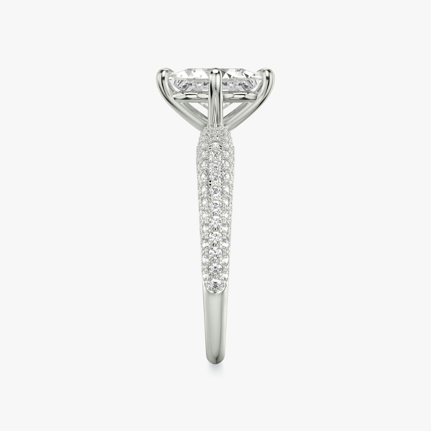 The Curator | Princess | Platinum | Band: Pavé | Diamond orientation: vertical | Carat weight: See full inventory