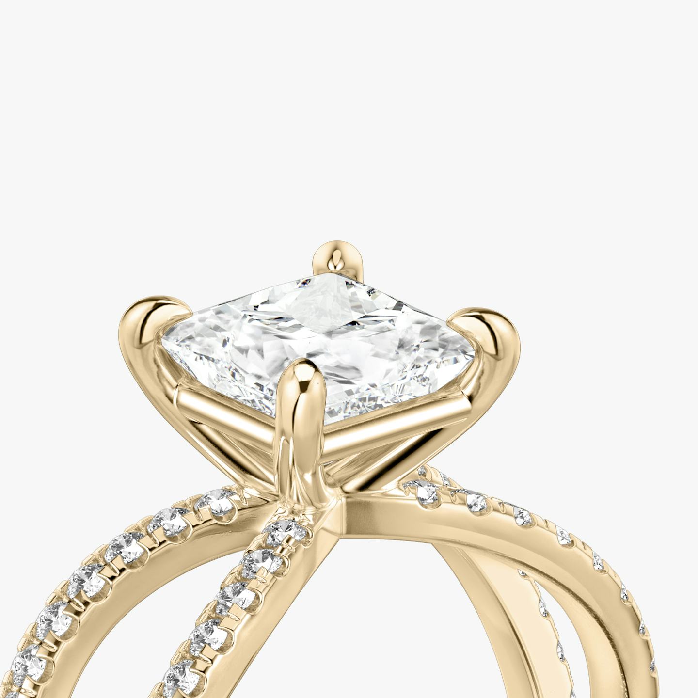 Duet | Princess | 14k | 14k Roségold | Ring: Ring mit doppeltem Pavé-Besatz | Diamantausrichtung: vertical | Karatgewicht: Gesamtbestand ansehen