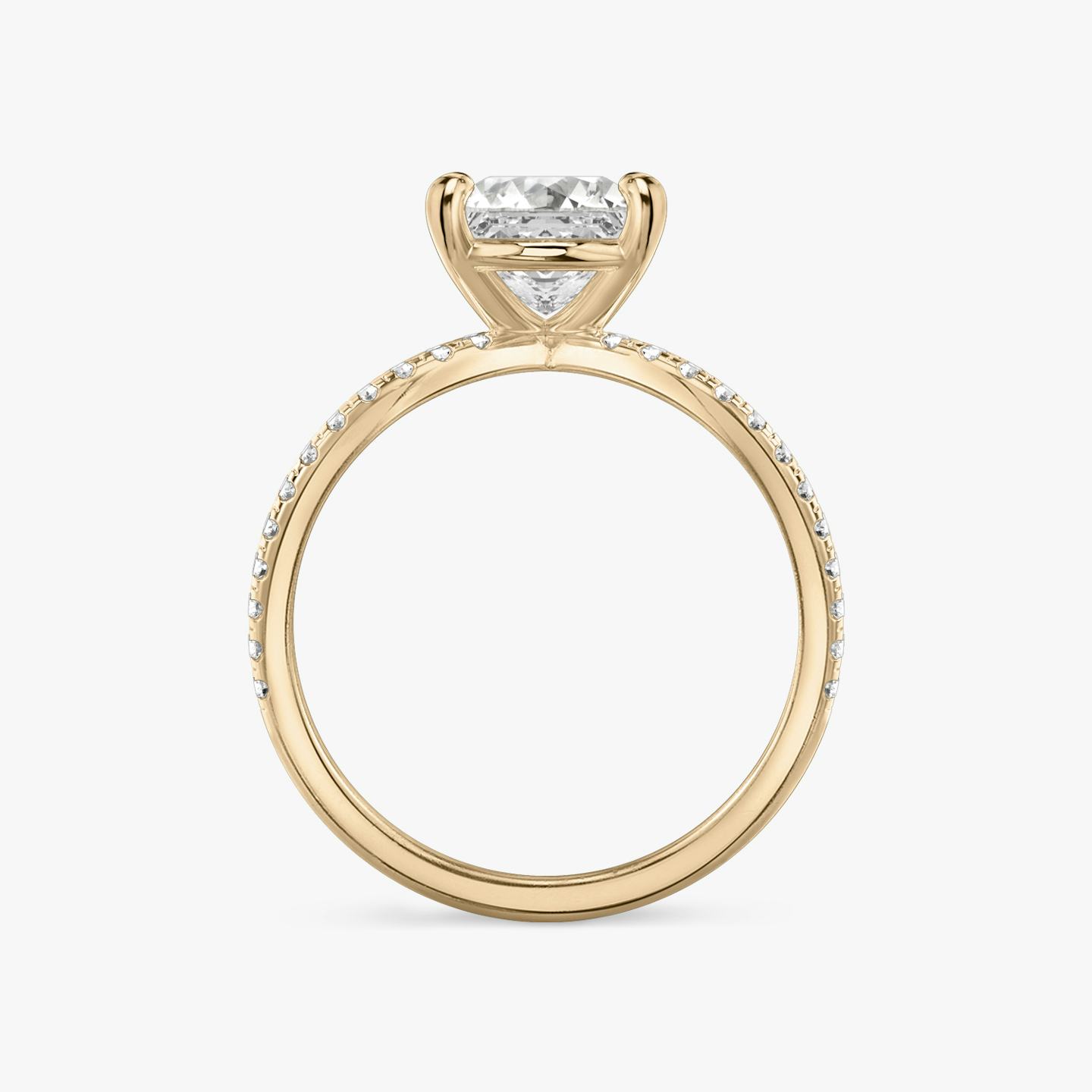The Duet | Princess | 14k | 14k Rose Gold | Band: Double pavé | Diamond orientation: vertical | Carat weight: See full inventory