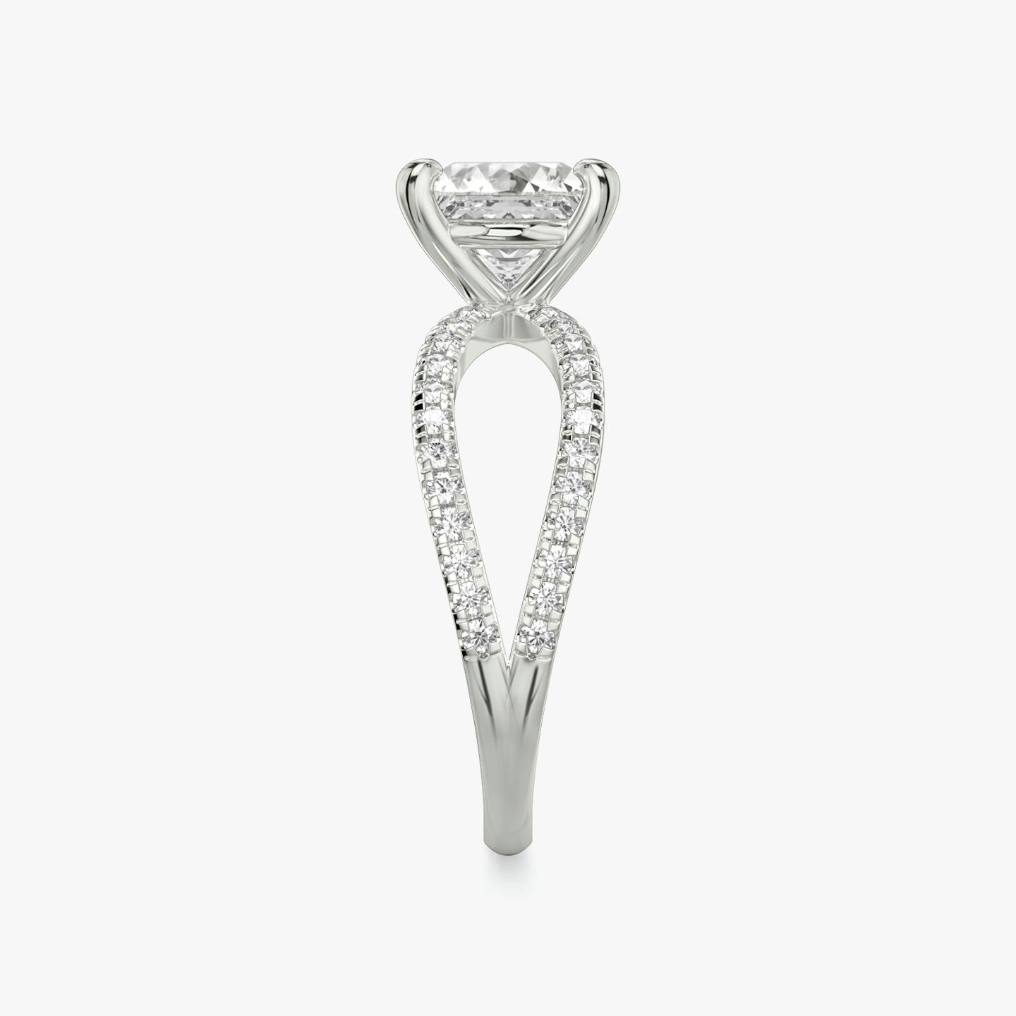 The Duet | Princess | 18k | 18k White Gold | Band: Double pavé | Diamond orientation: vertical | Carat weight: See full inventory