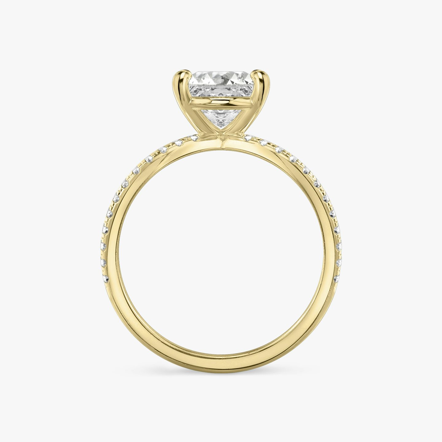 Duet | Princess | 18k | 18k Gelbgold | Ring: Ring mit doppeltem Pavé-Besatz | Diamantausrichtung: vertical | Karatgewicht: Gesamtbestand ansehen