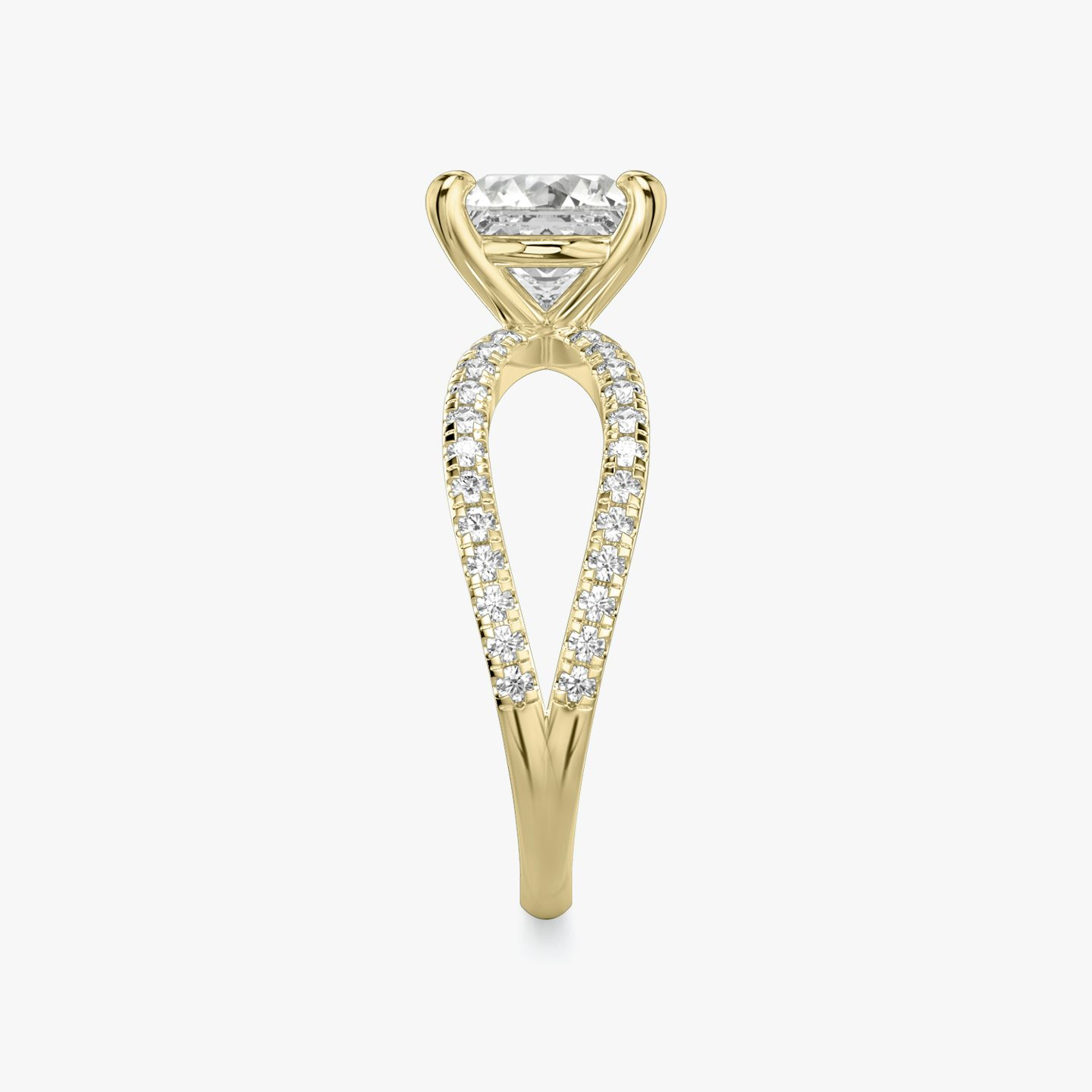 The Duet | Princess | 18k | 18k Yellow Gold | Band: Double pavé | Diamond orientation: vertical | Carat weight: See full inventory