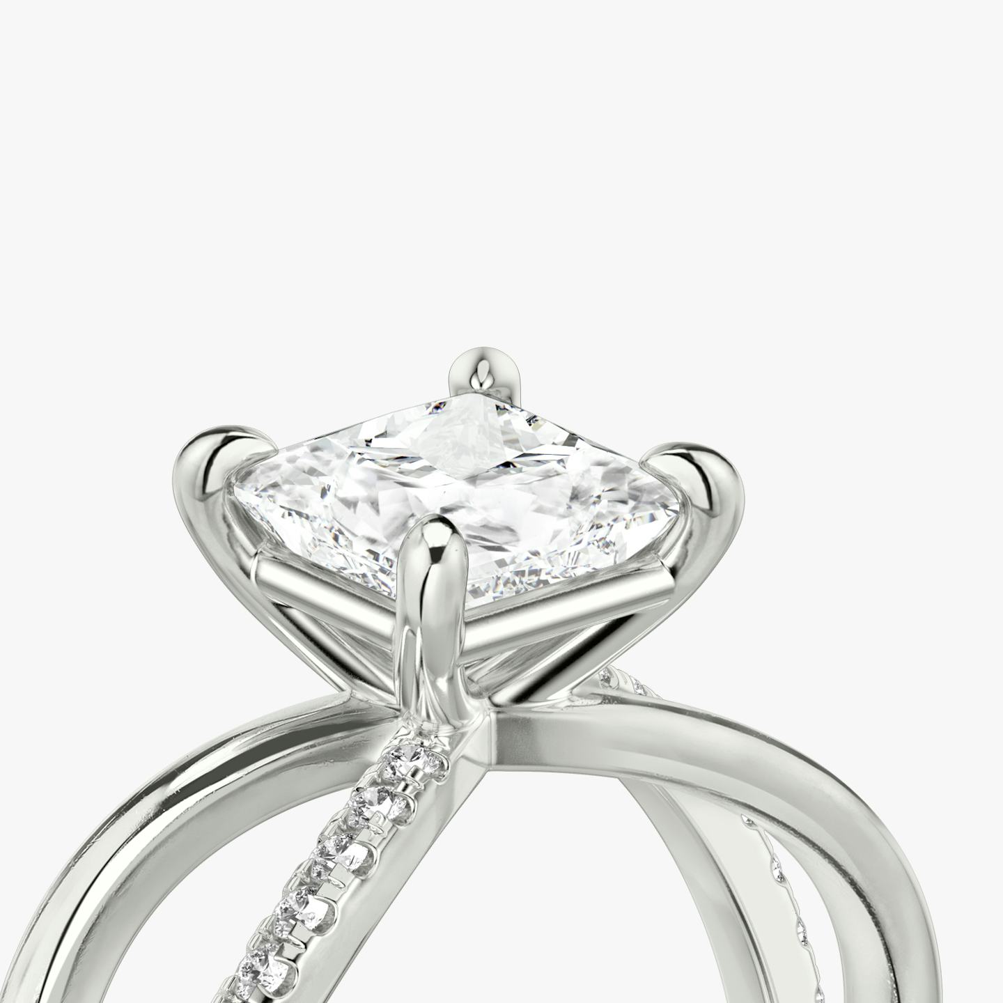 The Duet | Princess | 18k | 18k White Gold | Band: Pavé | Diamond orientation: vertical | Carat weight: See full inventory