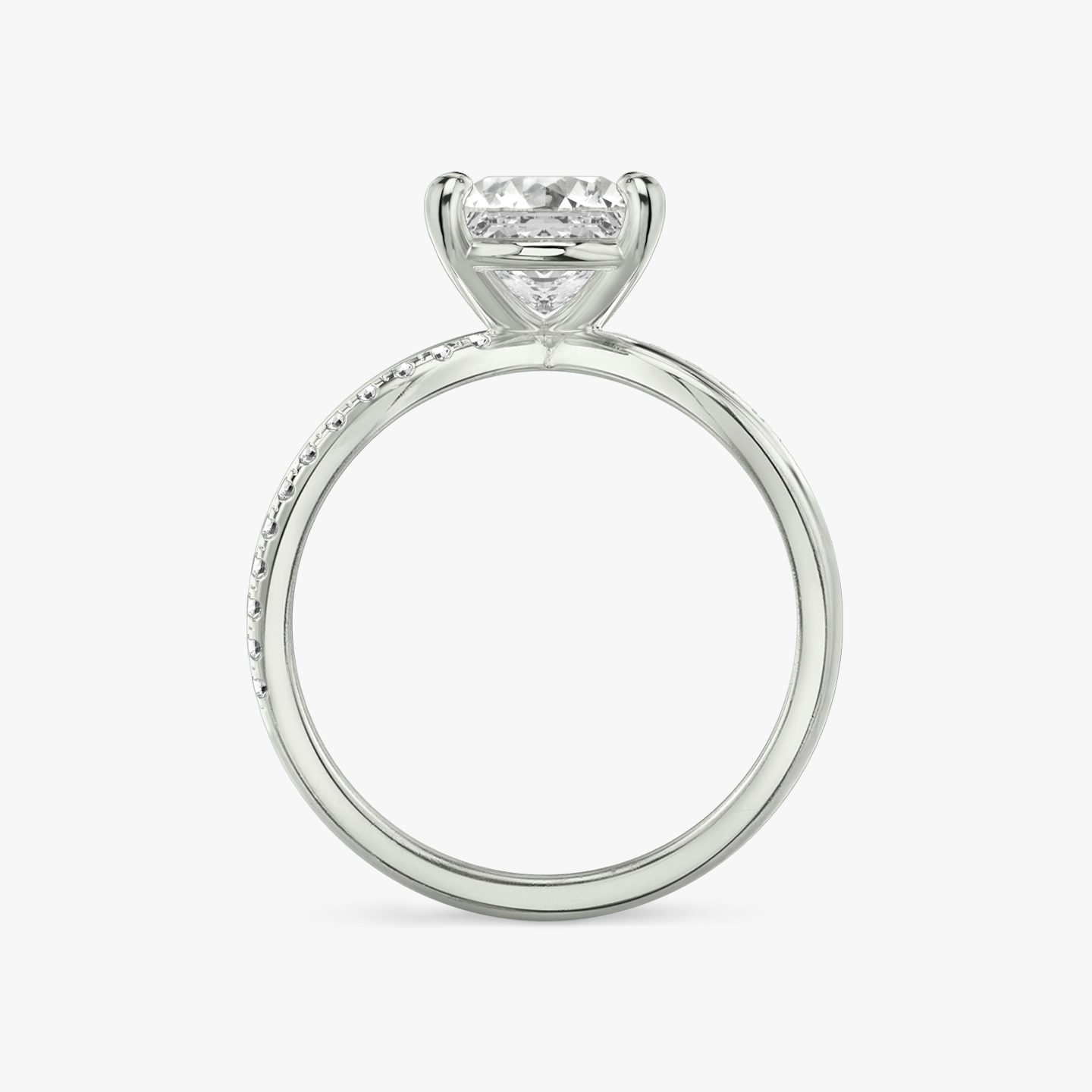 The Duet | Princess | 18k | 18k White Gold | Band: Pavé | Diamond orientation: vertical | Carat weight: See full inventory