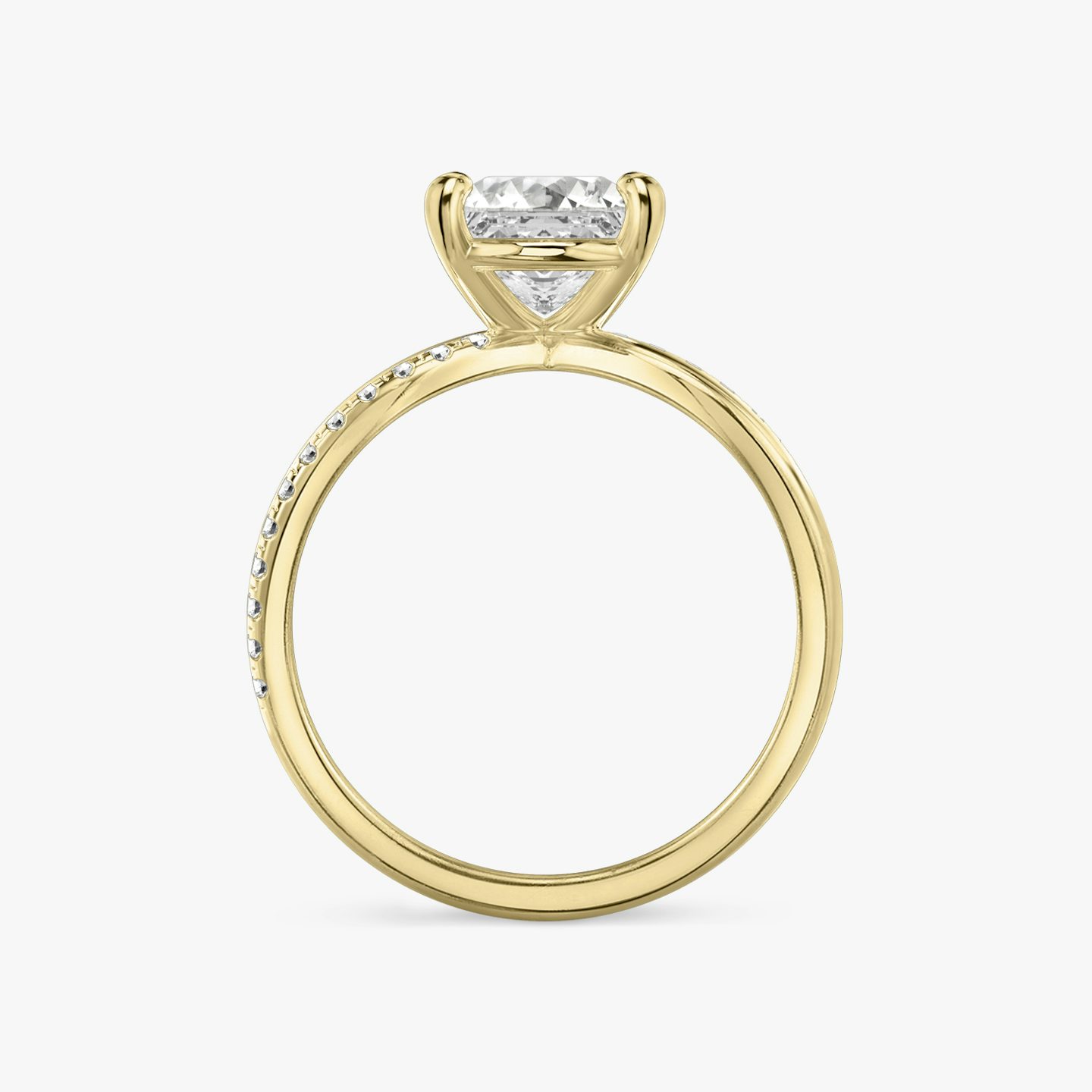 The Duet | Princess | 18k | 18k Yellow Gold | Band: Pavé | Diamond orientation: vertical | Carat weight: See full inventory