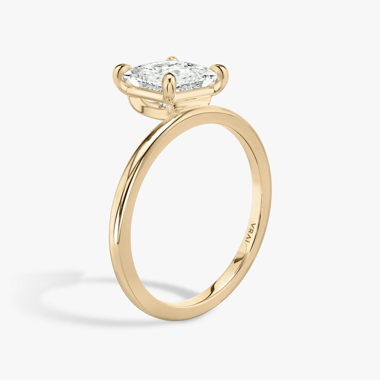 The Hover | Princess | 14k | 14k Rose Gold | Band: Plain | Diamond orientation: vertical | Carat weight: See full inventory