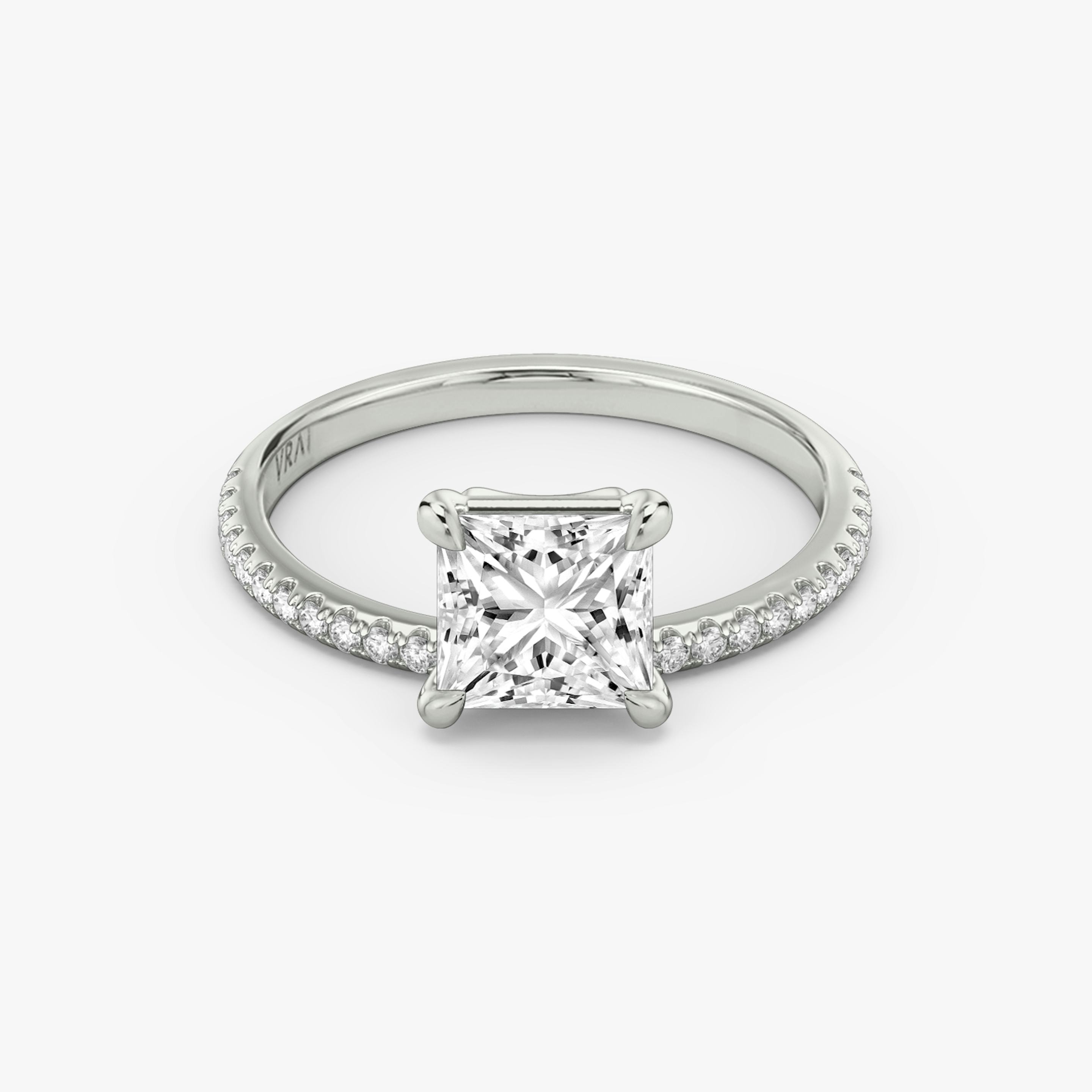 The Hover | Princess | Platinum | Band: Pavé | Diamond orientation: vertical | Carat weight: See full inventory