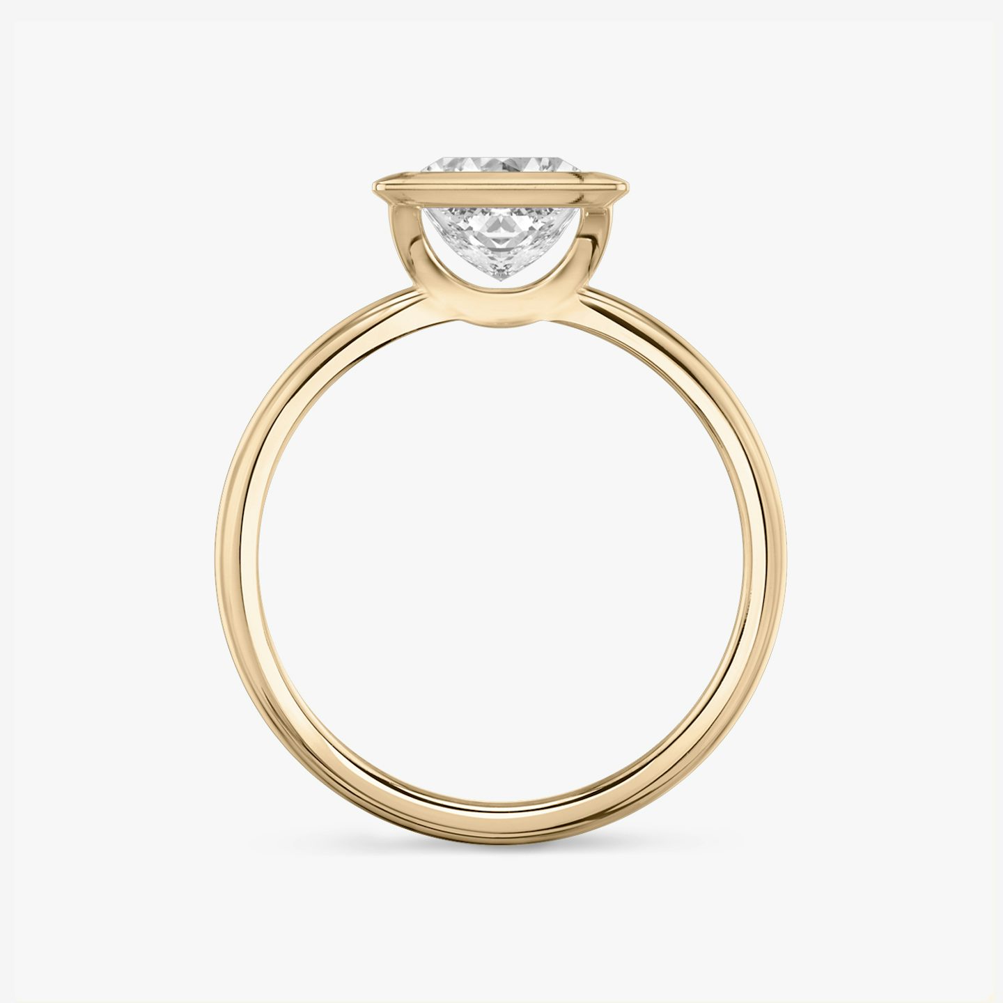 The Signature Bezel | princess | 14k | rose-gold | bandAccent: plain | diamondOrientation: vertical | caratWeight: other