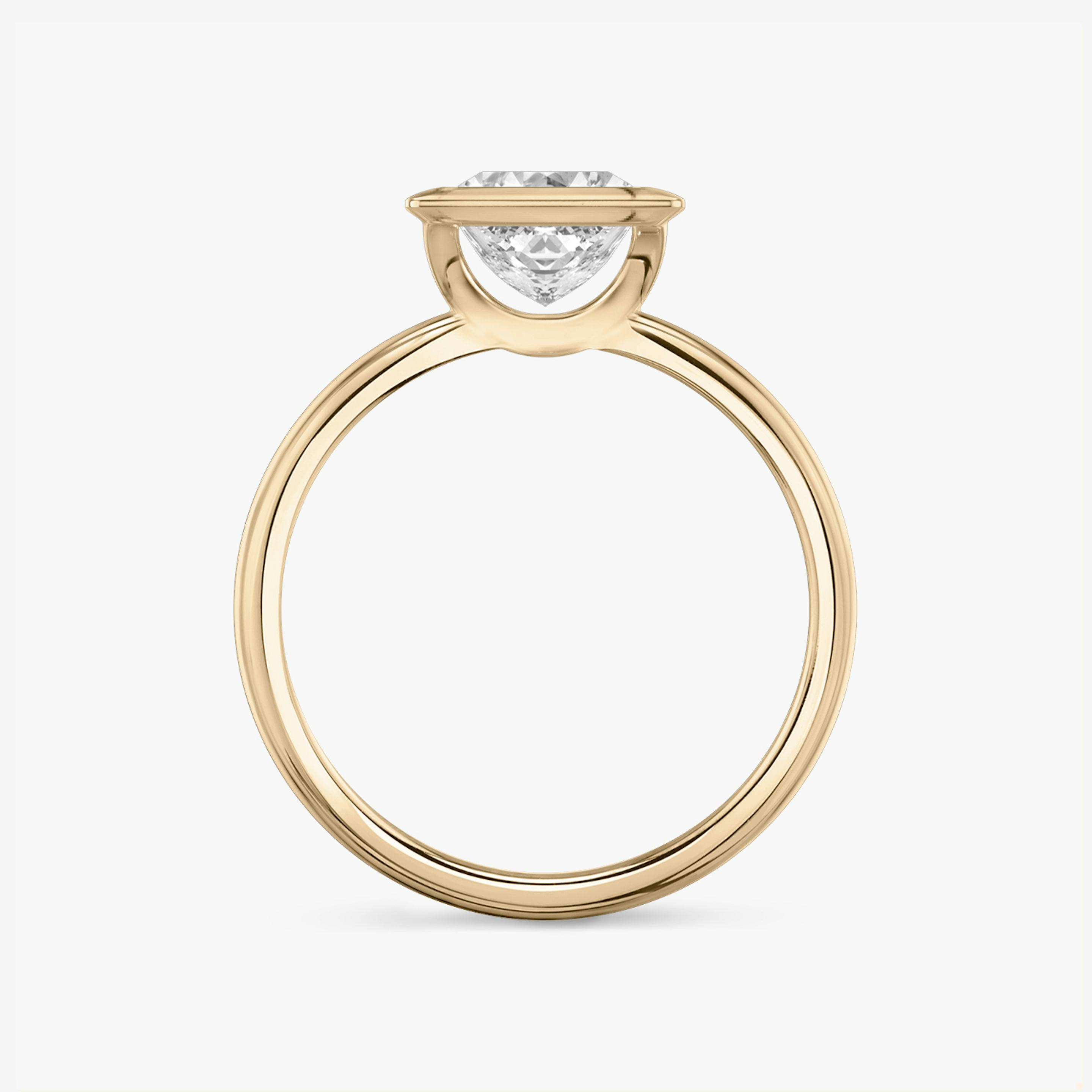 The Signature Bezel | Princess | 14k | 14k Rose Gold | Band: Plain | Diamond orientation: vertical | Carat weight: See full inventory