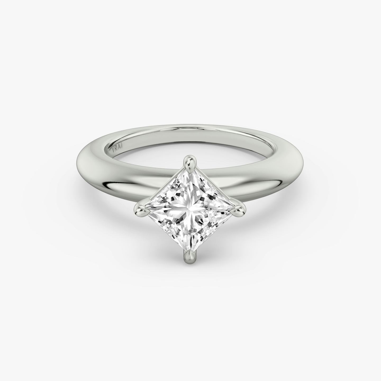 The Curator | Princess | 18k | 18k White Gold | Band: Plain | Diamond orientation: vertical | Carat weight: See full inventory