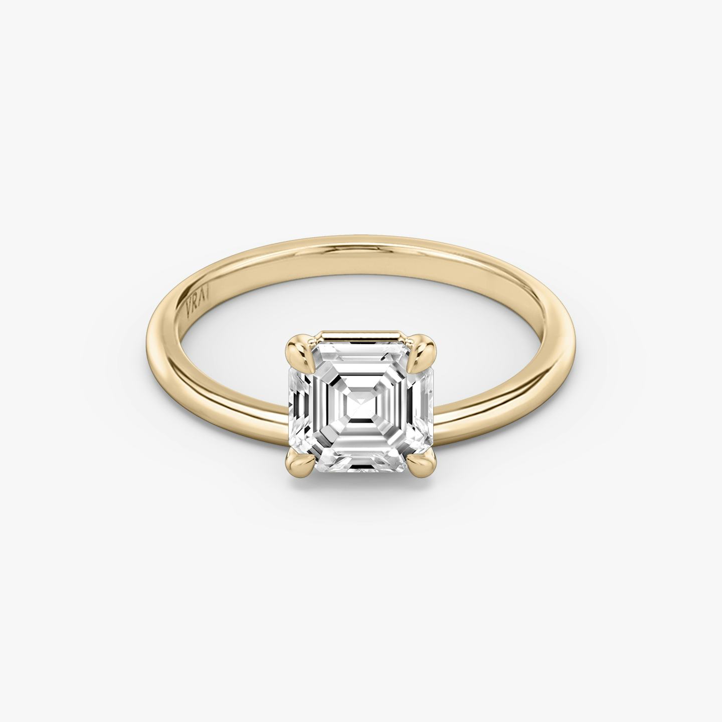 The Hover | Asscher | 14k | 14k Rose Gold | Band: Plain | Diamond orientation: vertical | Carat weight: See full inventory