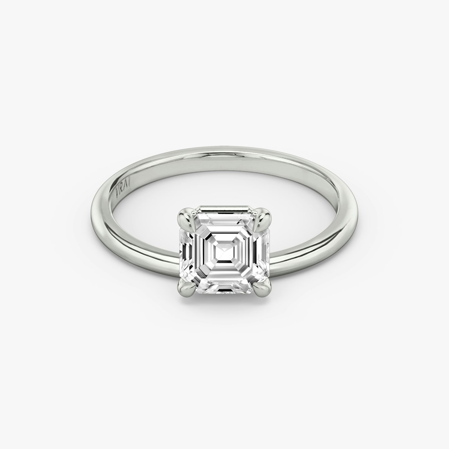 White gold Hover engagement ring with Asscher cut diamond