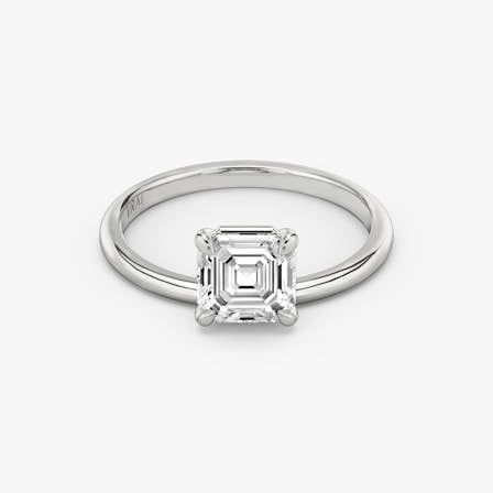 Platinum Hover engagement ring with Asscher cut diamond