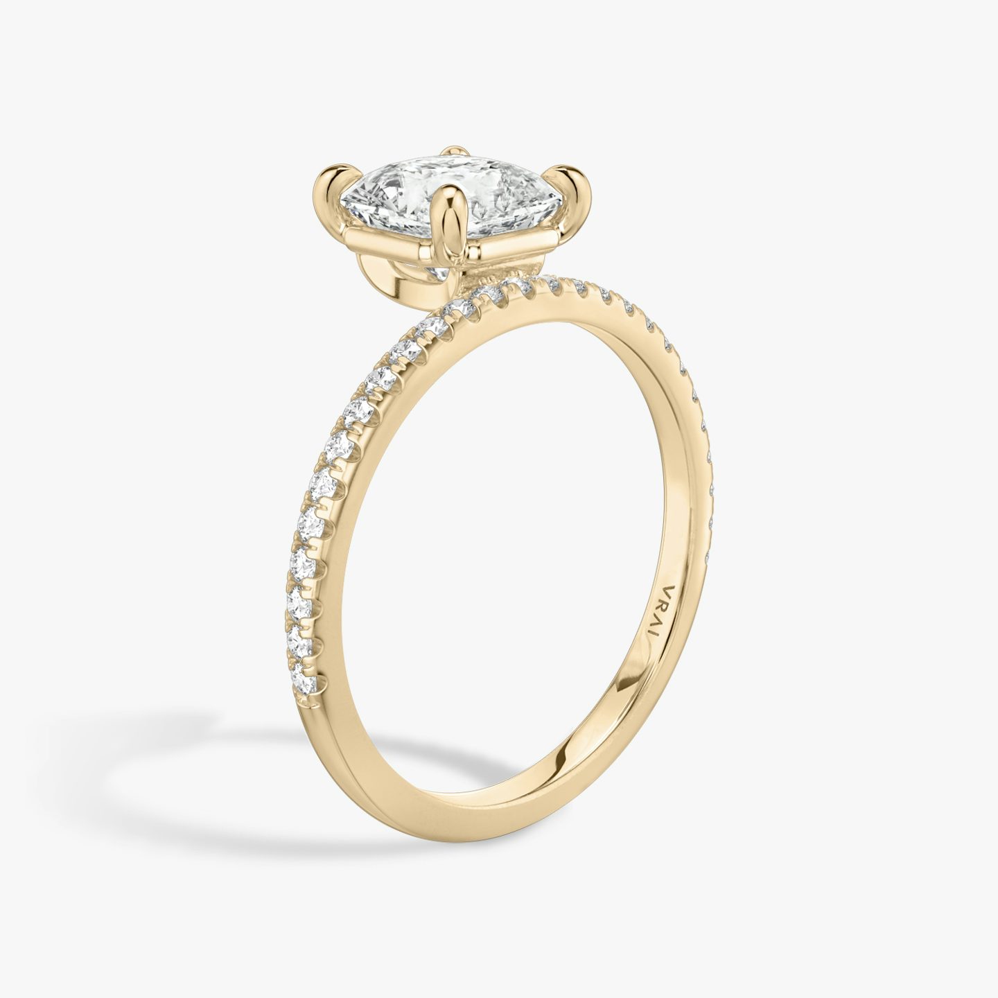 The Hover | Asscher | 14k | 14k Rose Gold | Band: Pavé | Diamond orientation: vertical | Carat weight: See full inventory