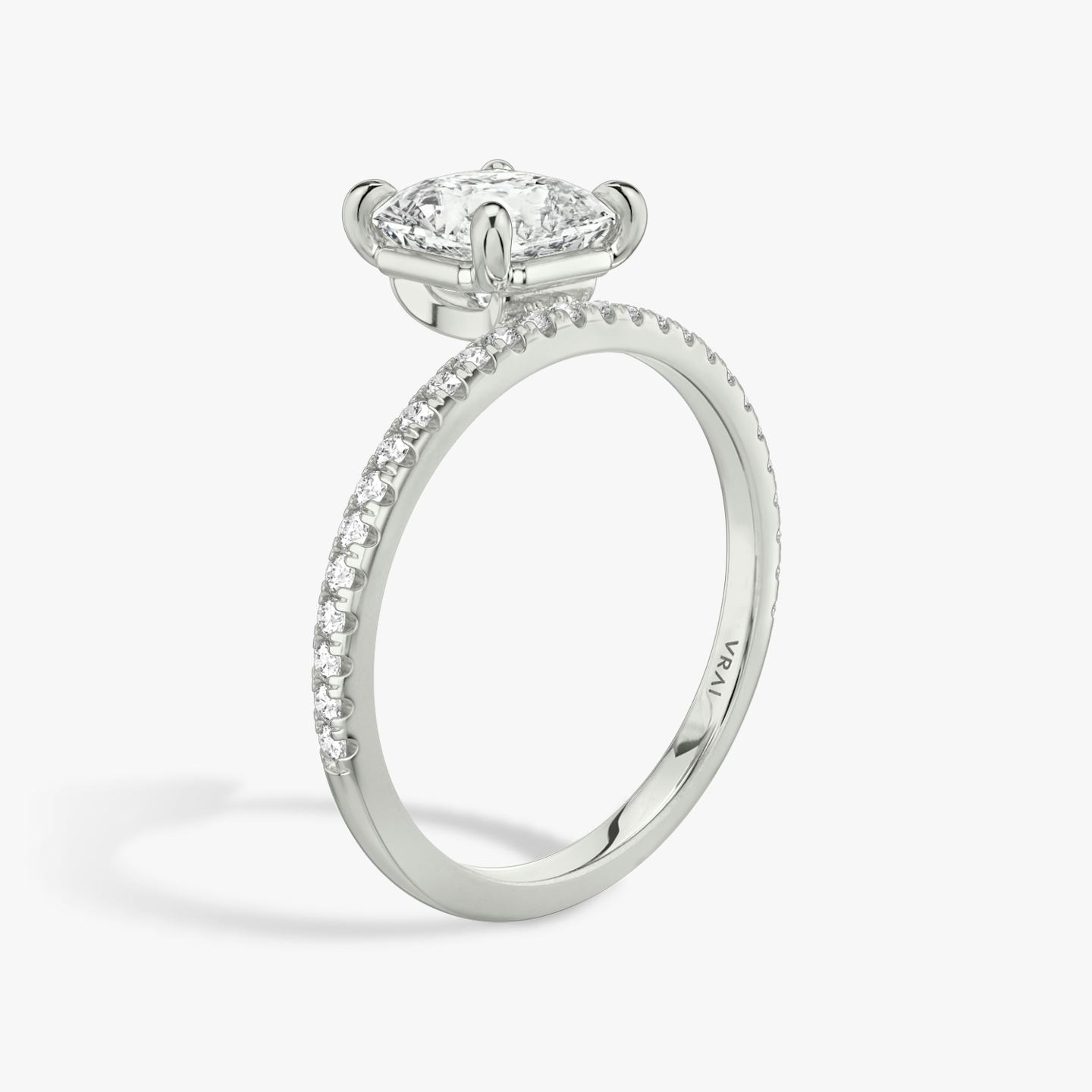 The Hover | Asscher | 18k | 18k White Gold | Band: Pavé | Diamond orientation: vertical | Carat weight: See full inventory