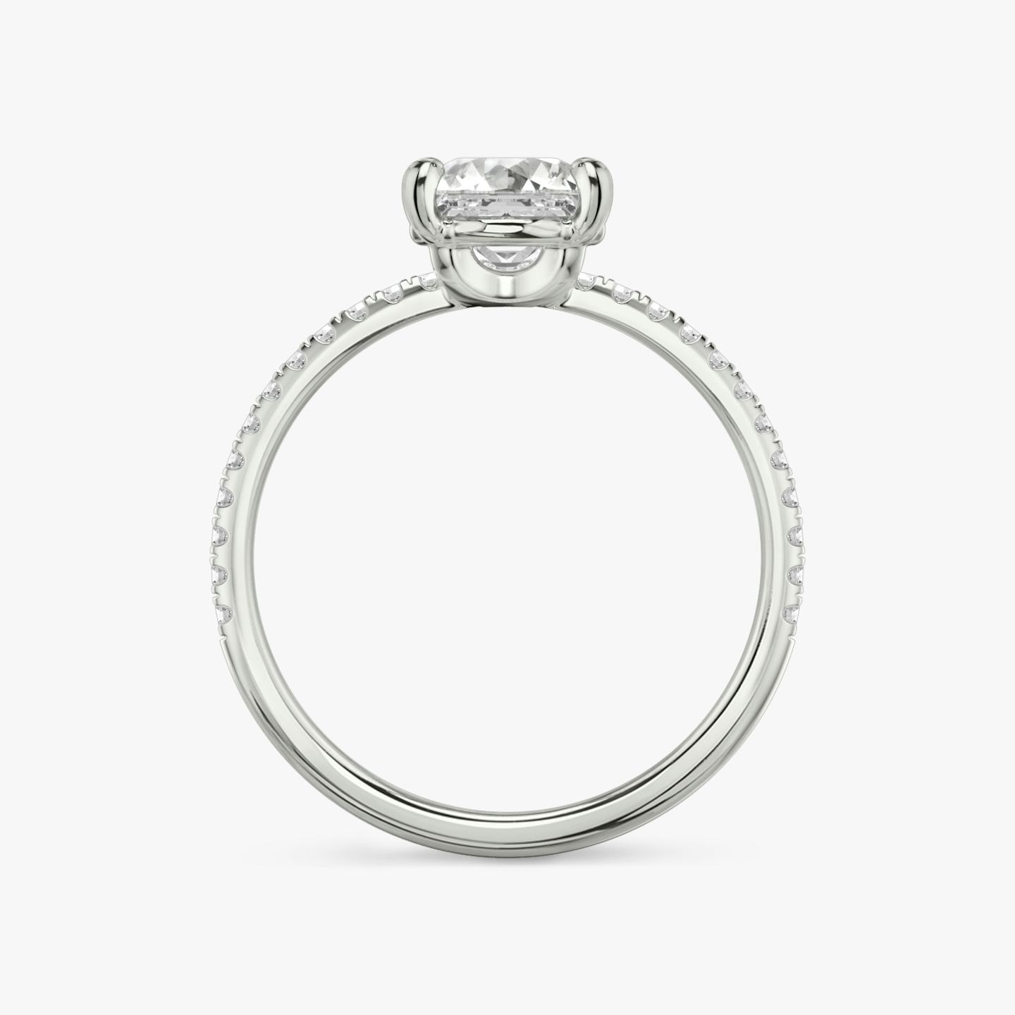 The Hover | Asscher | Platinum | Band: Pavé | Diamond orientation: vertical | Carat weight: See full inventory