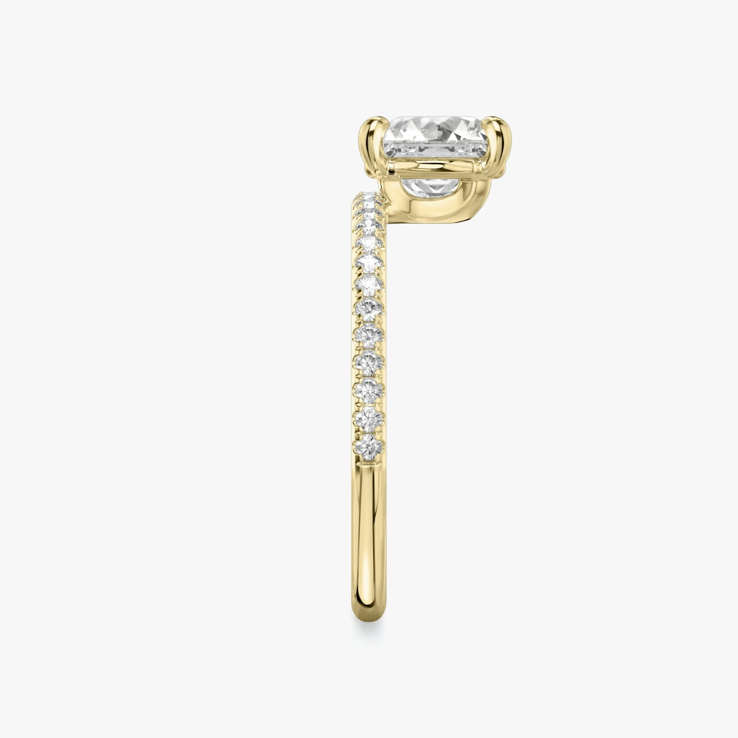 The Hover | Asscher | 18k | 18k Yellow Gold | Band: Pavé | Diamond orientation: vertical | Carat weight: See full inventory