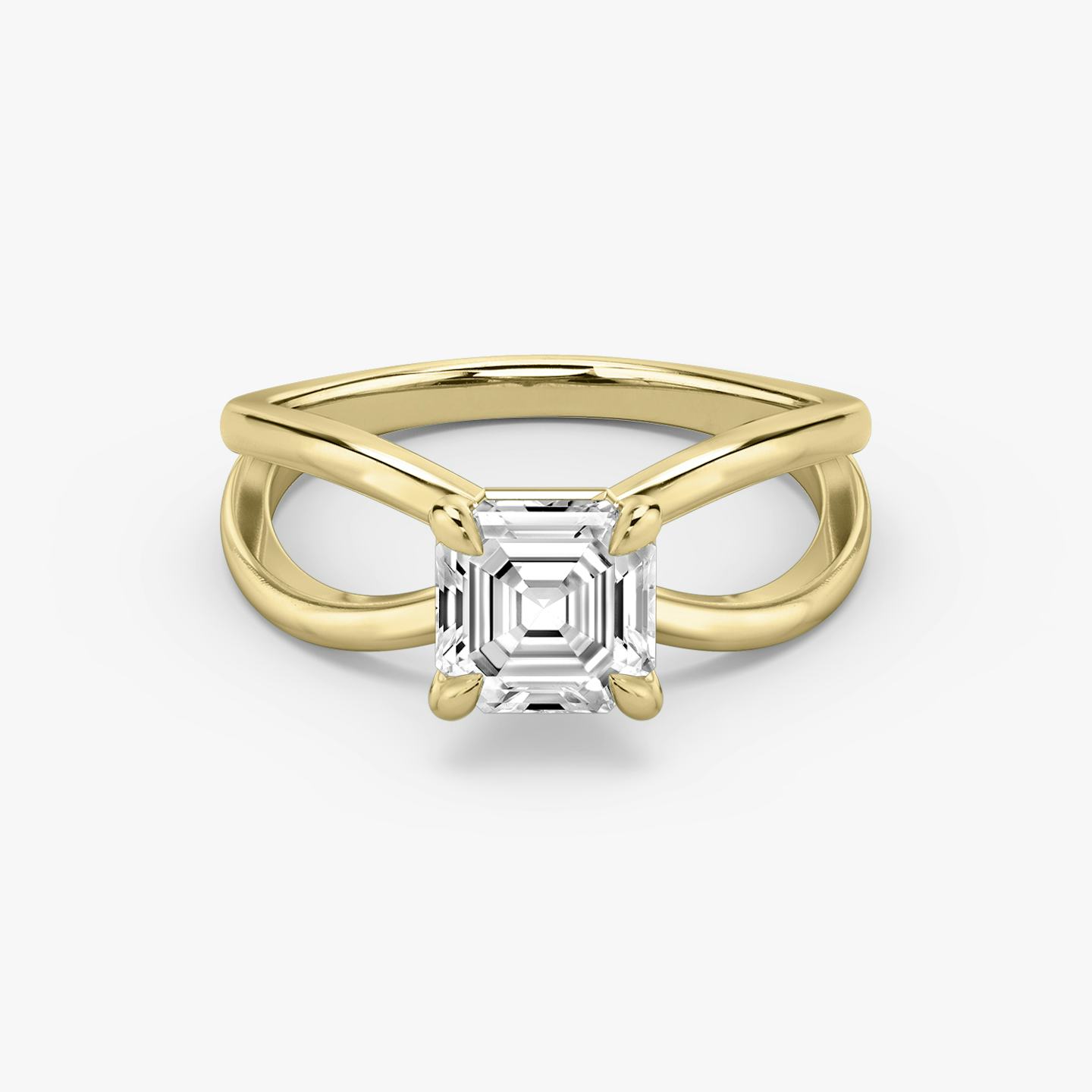 Duet Asscher Diamond Engagement Ring