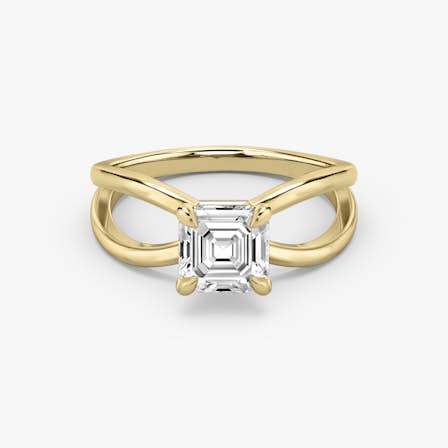 Duet Asscher Diamond Engagement Ring