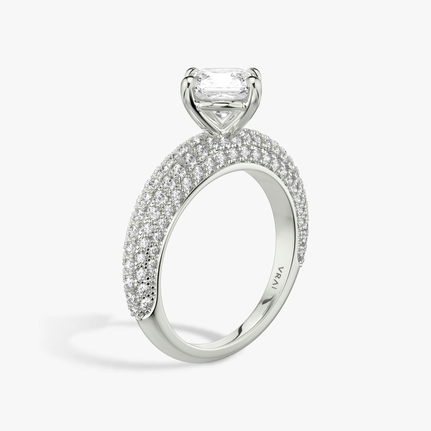 The Curator | Asscher | 18k | 18k White Gold | Band: Pavé | Diamond orientation: vertical | Carat weight: See full inventory