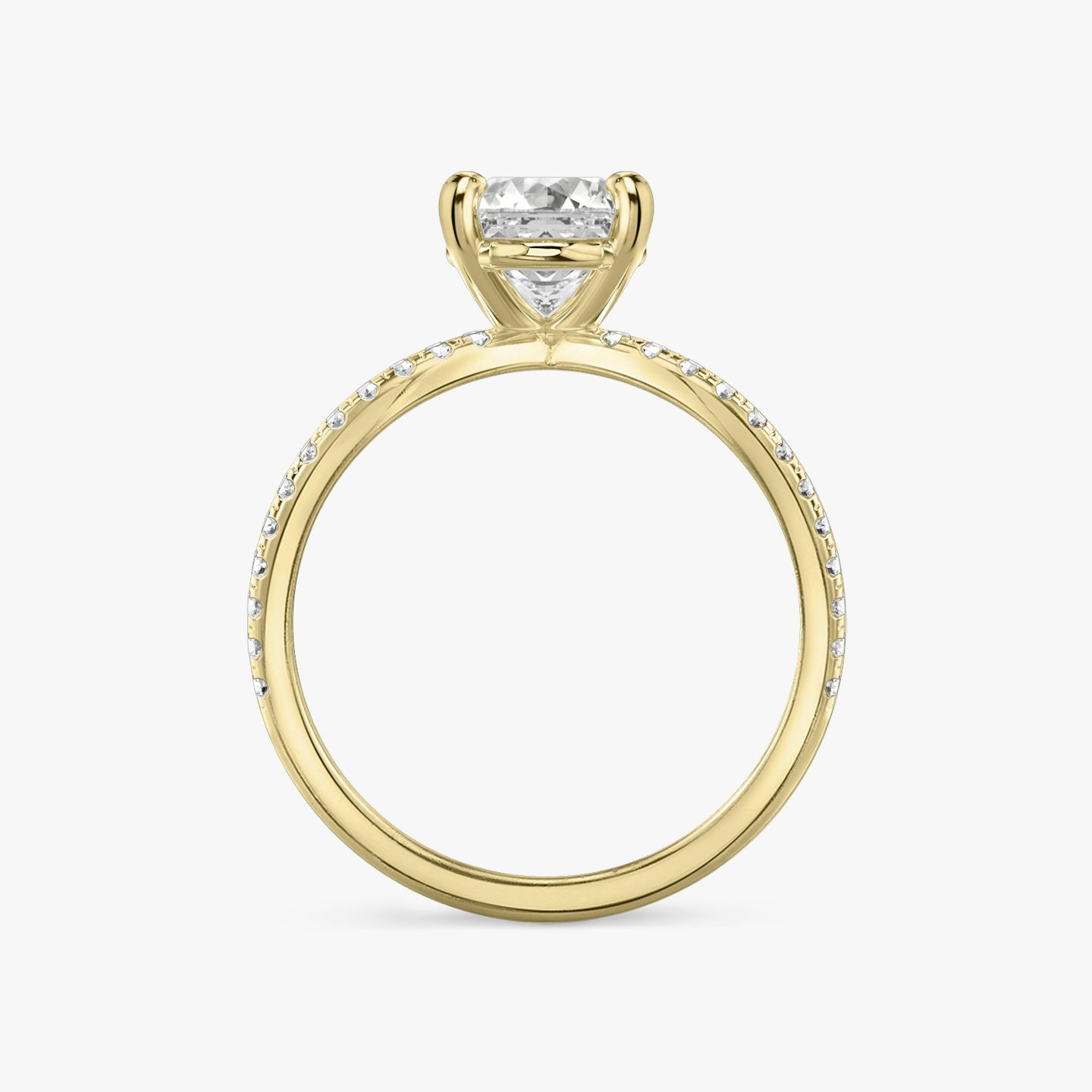 Duet | Asscher | 18k | 18k Gelbgold | Ring: Ring mit doppeltem Pavé-Besatz | Diamantausrichtung: vertical | Karatgewicht: Gesamtbestand ansehen