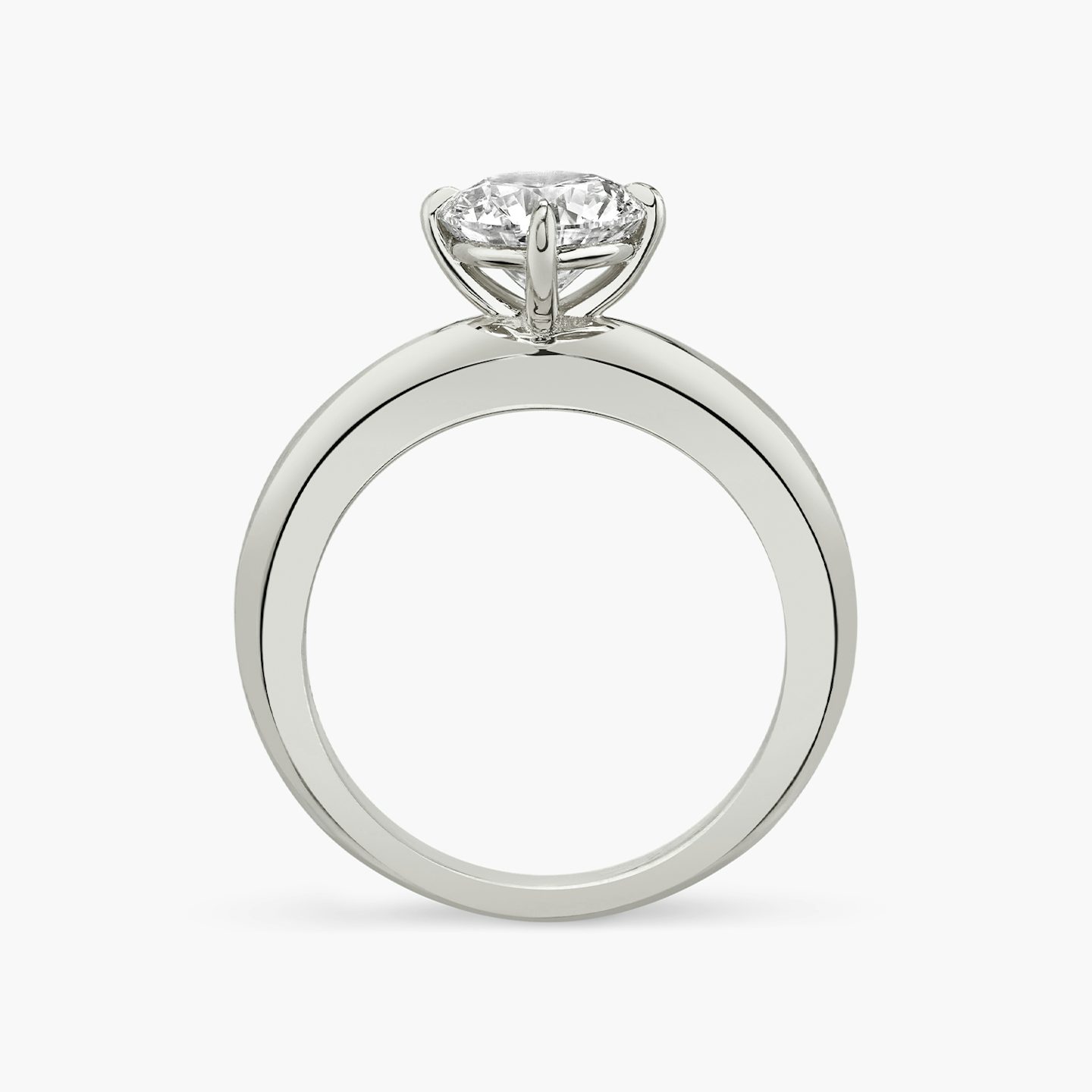 The Curator | Round Brilliant | Platinum | Band: Plain | Carat weight: See full inventory | Diamond orientation: vertical