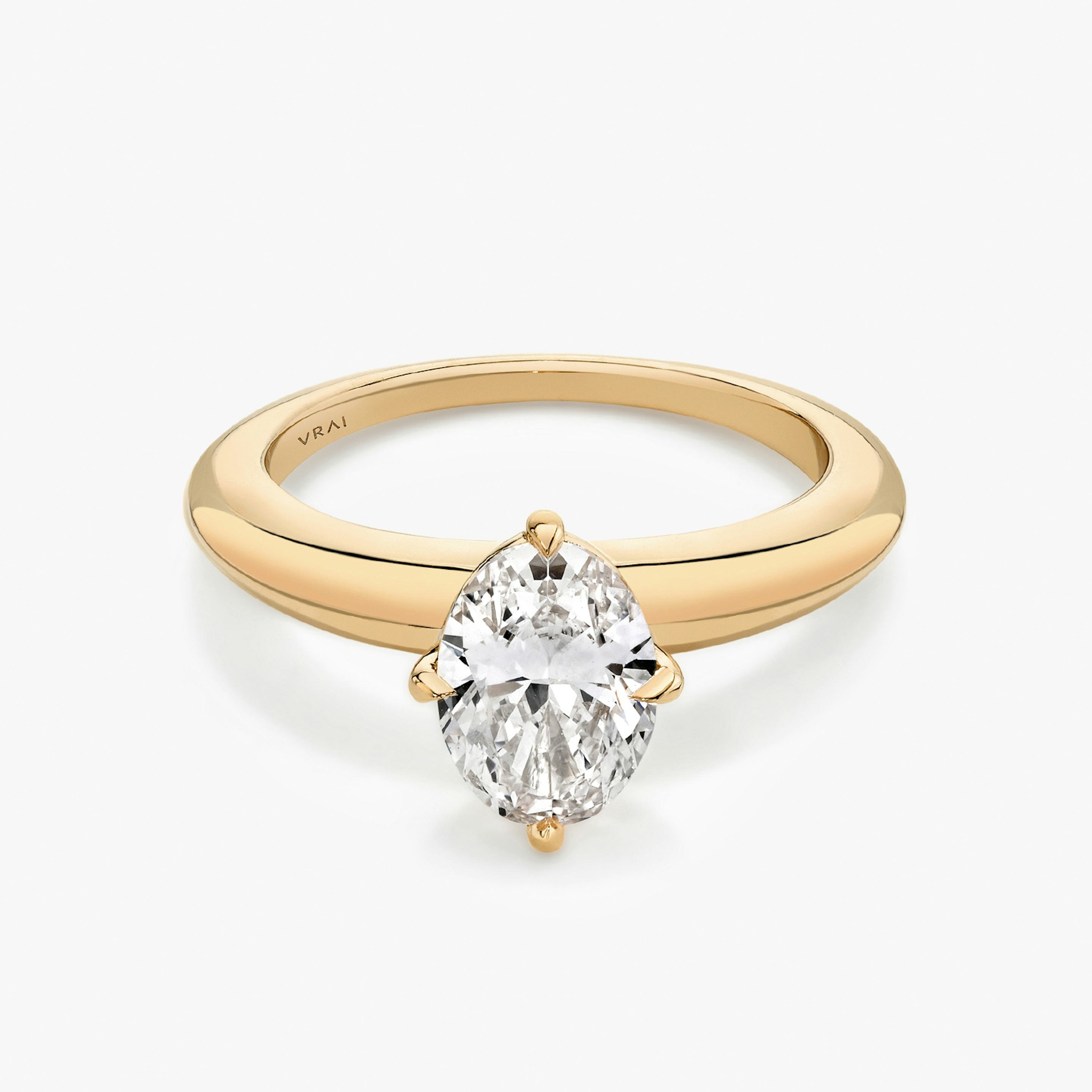 The Curator | Oval | 14k | 14k Rose Gold | Band: Plain | Diamond orientation: vertical | Carat weight: See full inventory