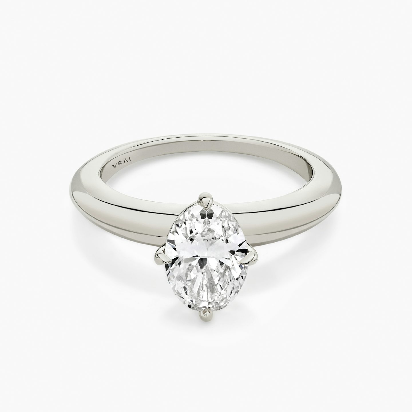 The Curator | Oval | Platinum | Band: Plain | Diamond orientation: vertical | Carat weight: See full inventory