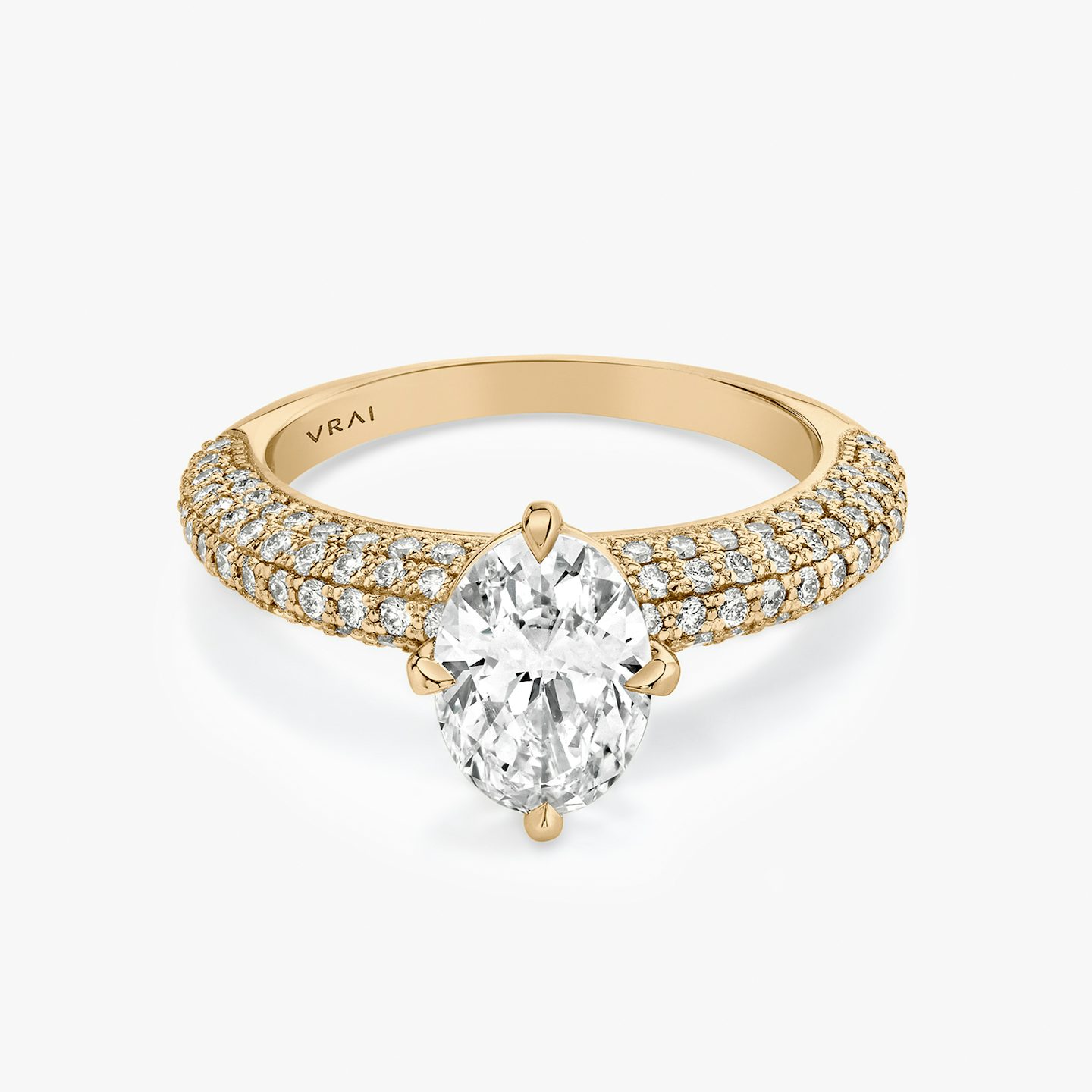 The Curator | Oval | 14k | 14k Rose Gold | Band: Pavé | Diamond orientation: vertical | Carat weight: See full inventory