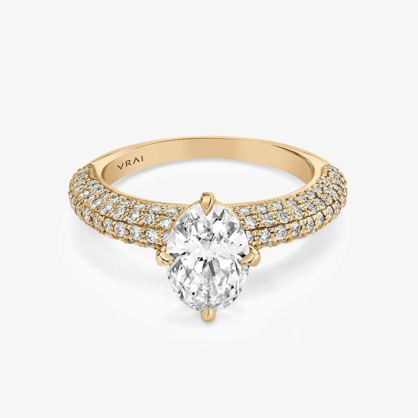The Curator | Oval | 14k | 14k Rose Gold | Band: Pavé | Diamond orientation: vertical | Carat weight: See full inventory