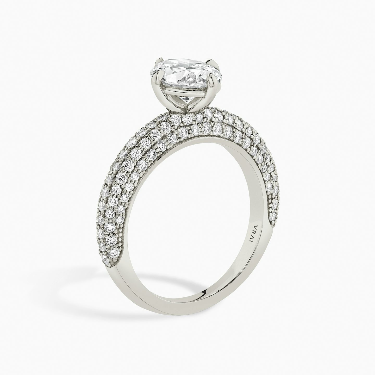 The Curator | Oval | 18k | 18k White Gold | Band: Pavé | Diamond orientation: vertical | Carat weight: See full inventory