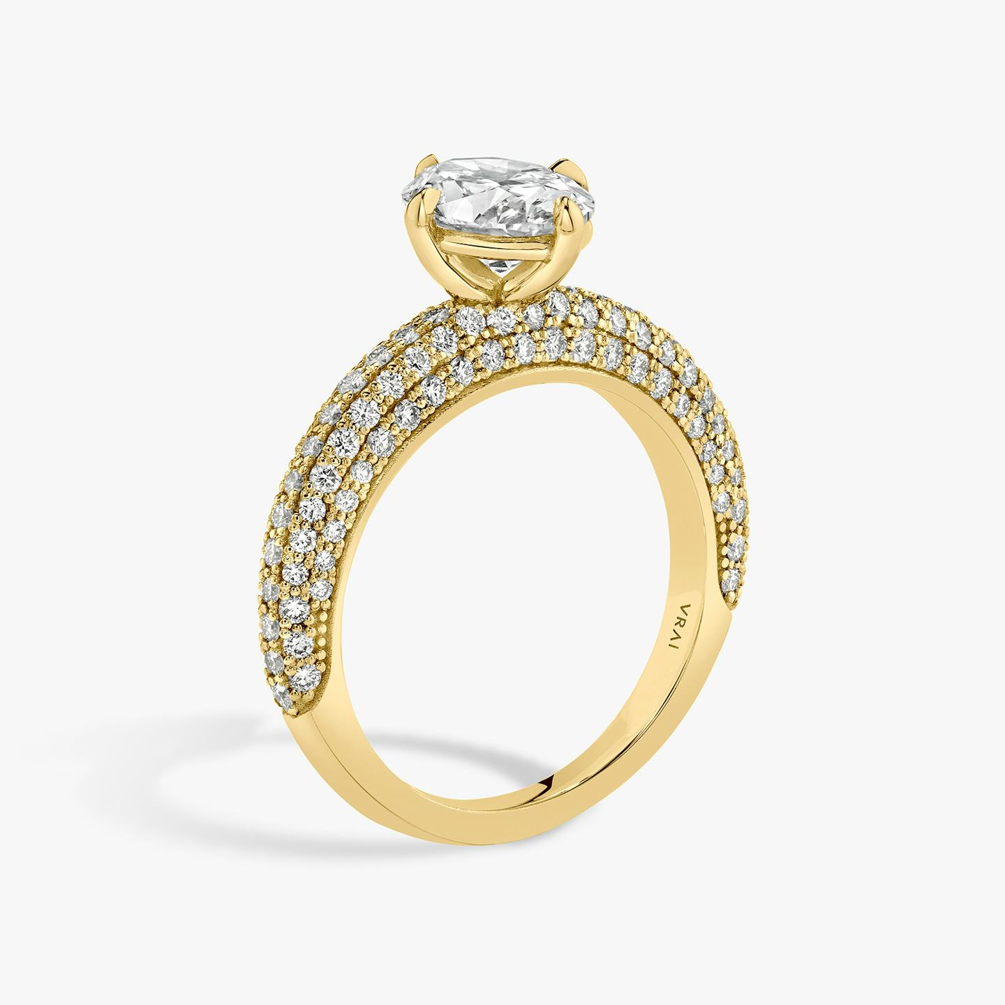 The Curator | Oval | 18k | 18k Yellow Gold | Band: Pavé | Diamond orientation: vertical | Carat weight: See full inventory