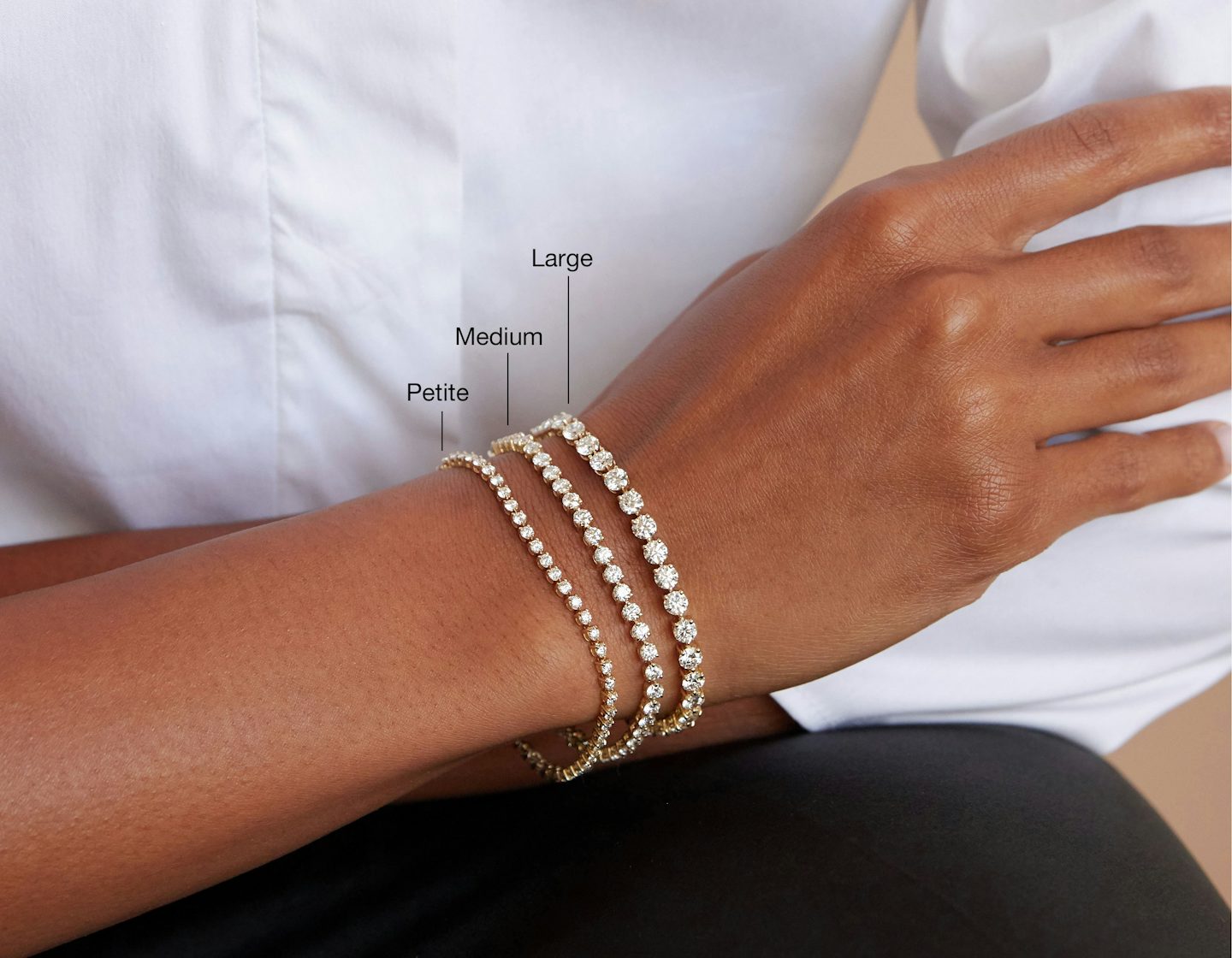 Tennis Bracelet | Round Brilliant | 14k | 18k White Gold | Diamond size: Petite | Chain length: 7.5