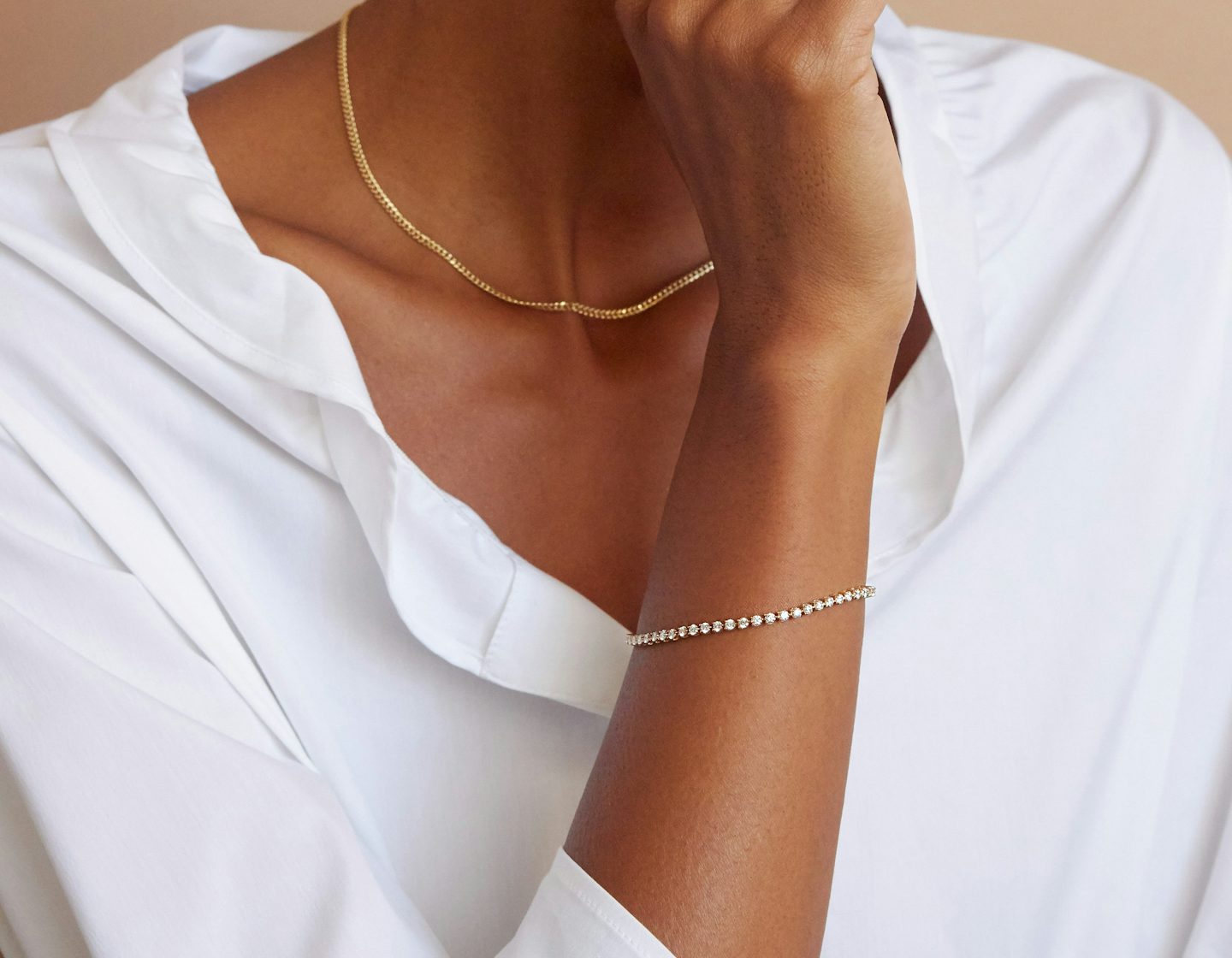 Tennis Bracelet | Round Brilliant | 14k | 18k White Gold | Diamond size: Medium | Chain length: 5.5
