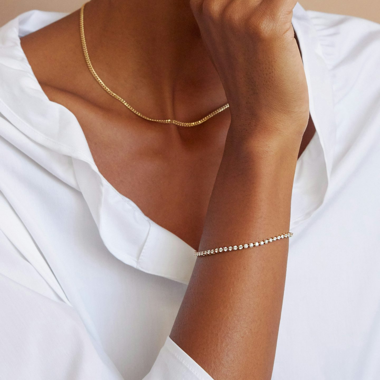 Tennis Bracelet | Round Brilliant | 14k | 18k Yellow Gold | Chain length: 6.5 | Diamond size: Petite