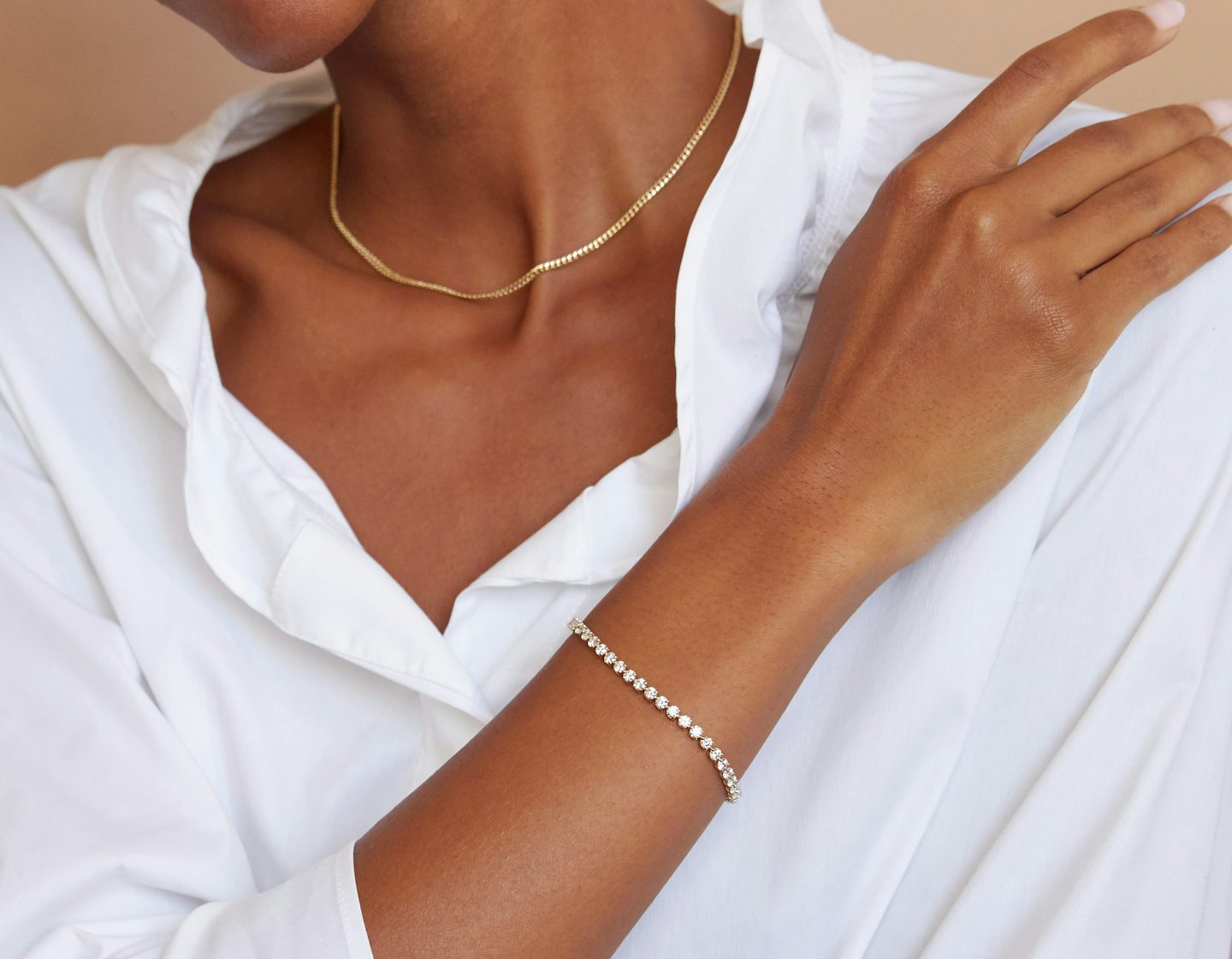 Tennis Bracelet | Round Brilliant | 14k | 18k White Gold | Diamond size: Medium | Chain length: 6.5