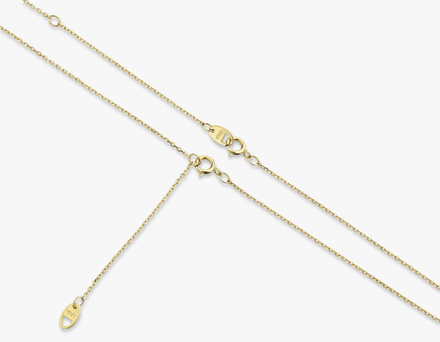 Orion Necklace | Round Brilliant, Baguette and Marquise | 14k | 18k Yellow Gold | Chain length: 16-18 | Diamond size: Original