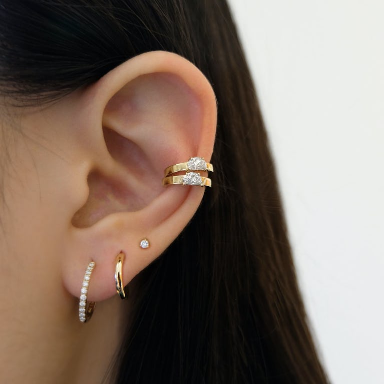 Gold and diamond ear cuff Clearance