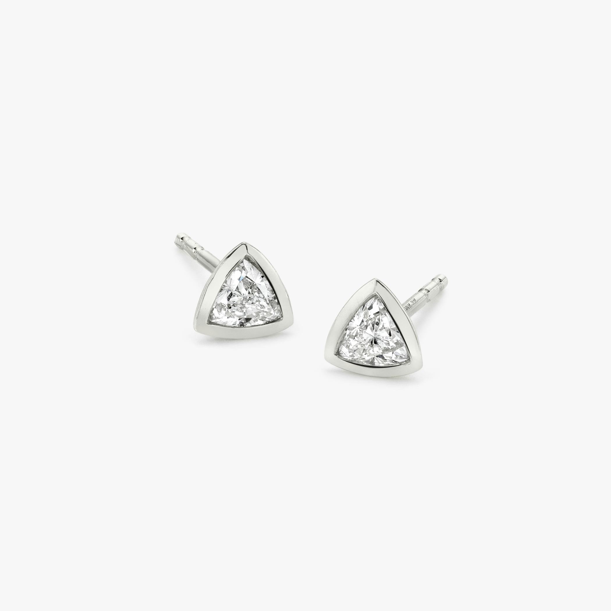 Trillion Bezel Earrings