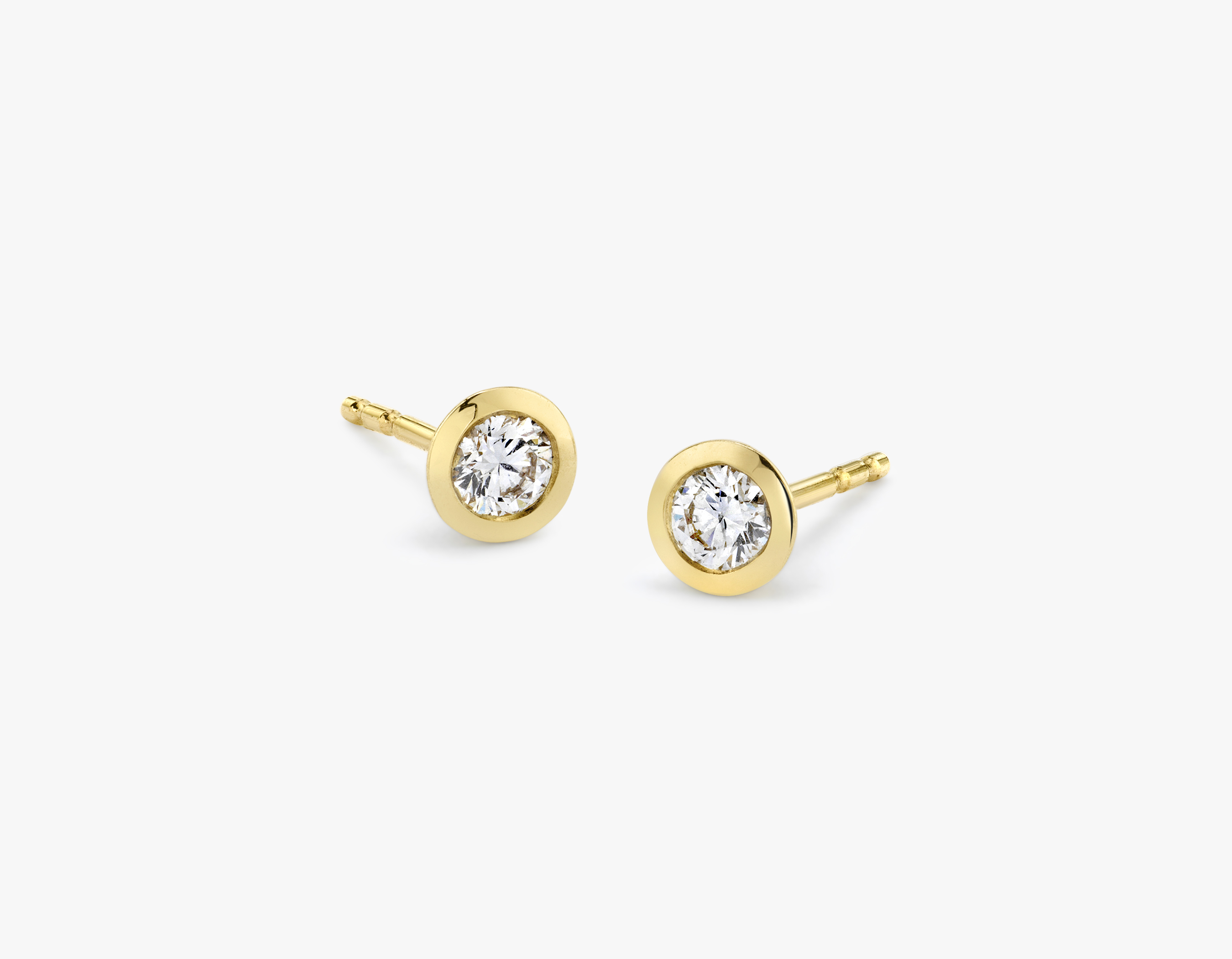 VRAI Solitaire Stud Round Brilliant Earrings | 14K Rose Gold