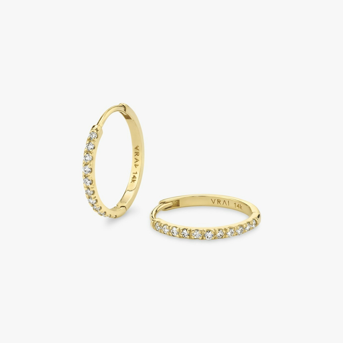 Huggie Hoop Pavé Gold Earrings | VRAI Created Diamonds