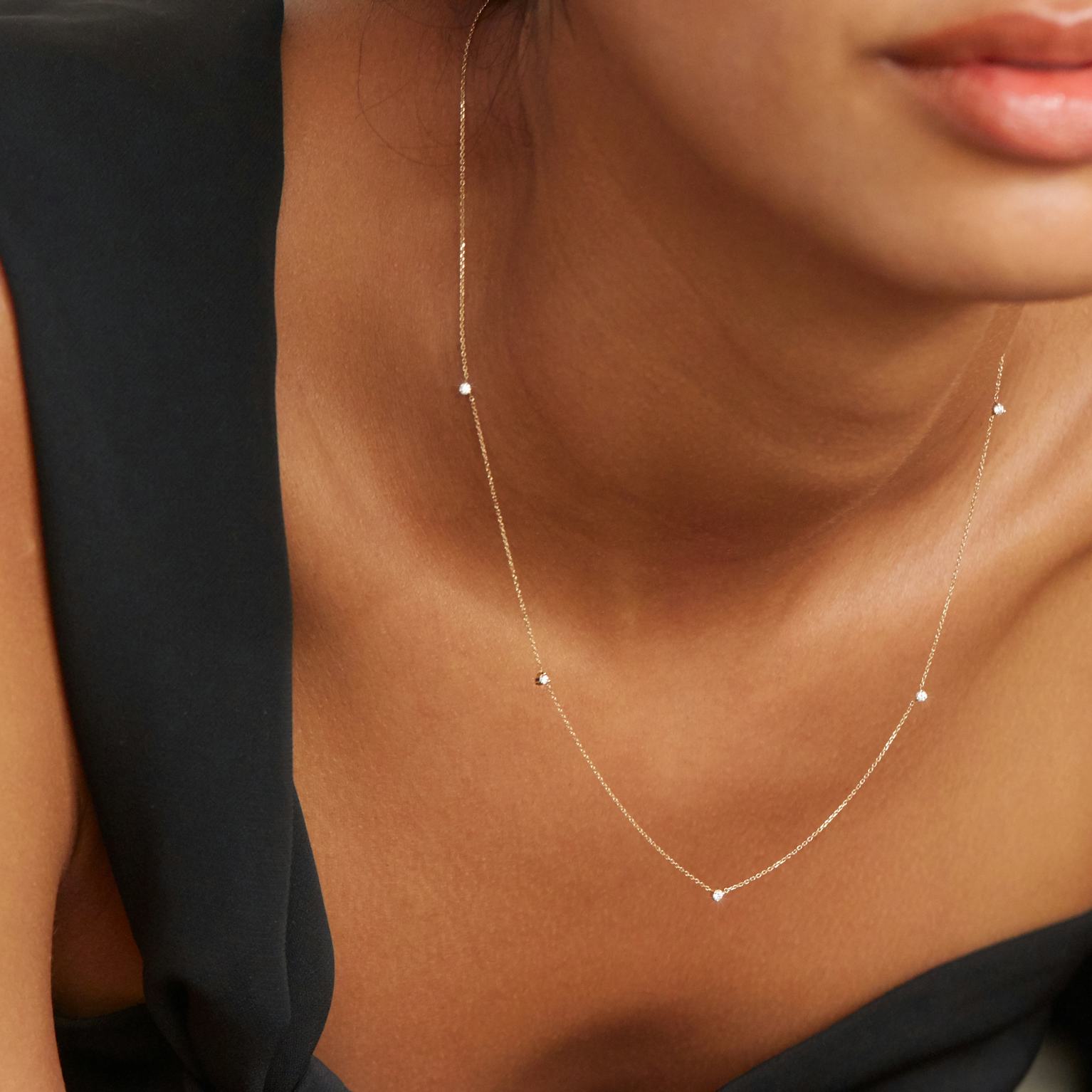 Vrai tiny diamond station necklace Clearance
