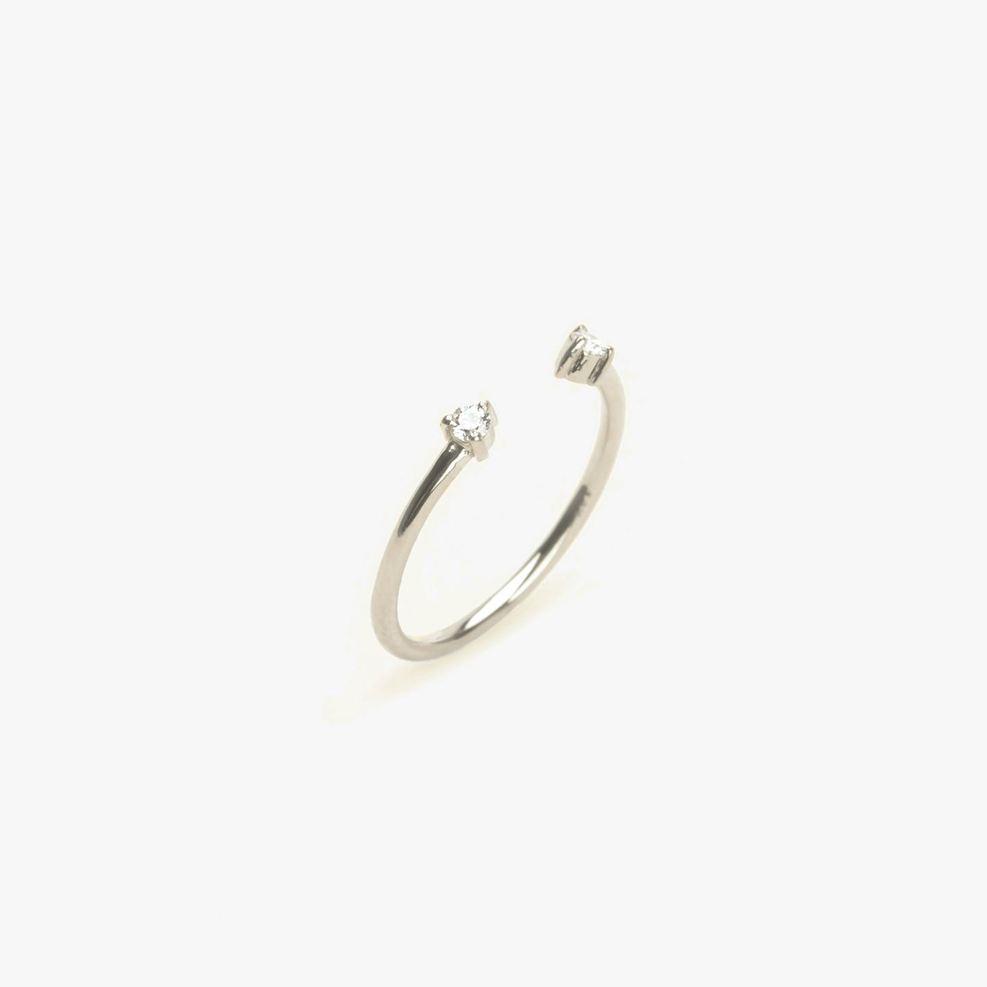 Tiny Cuff Ring | Rund | 14k | 18k Weißgold
