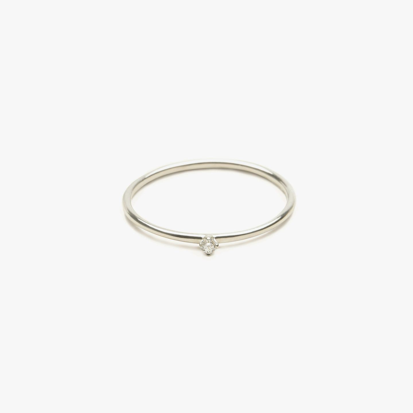 Tiny Ring | Round Brilliant | 14k | 18k White Gold